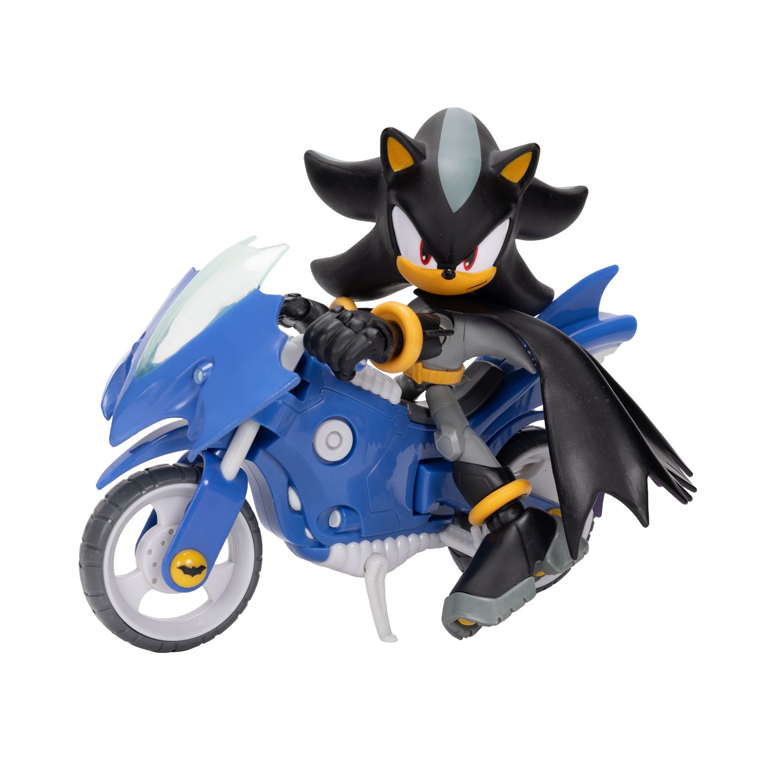JAKKS - DC x Sonic Shadow Batman con Batcycle e Action Figure Articolata 22 Punti 3+ Anni
