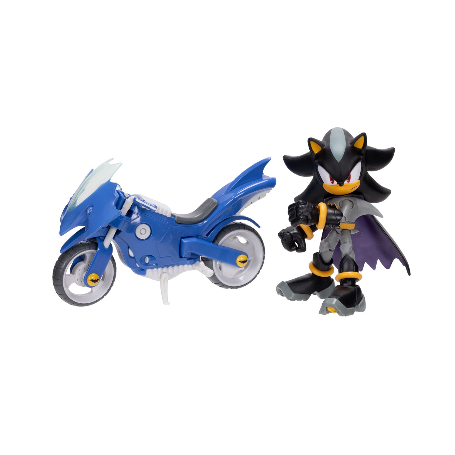 JAKKS - DC x Sonic Shadow Batman con Batcycle e Action Figure Articolata 22 Punti 3+ Anni