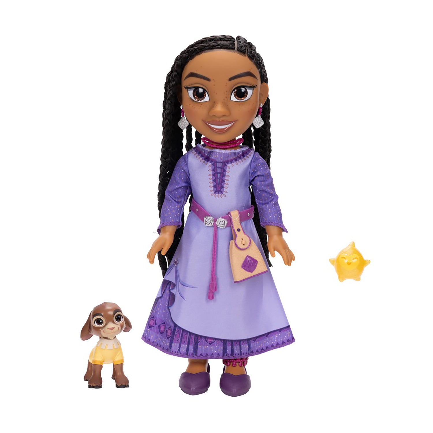 JAKKS - Disney Wish Bambola Asha che canta con Valentino e Star h36 cm
