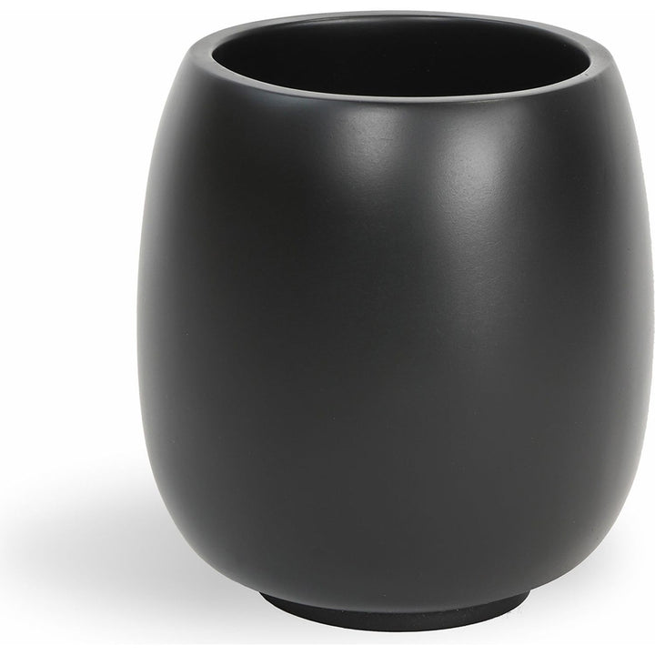 METAFORM - Bicchiere porta spazzolini Afra Nero Opaco - h11,5 cm diametro 10,5 cm