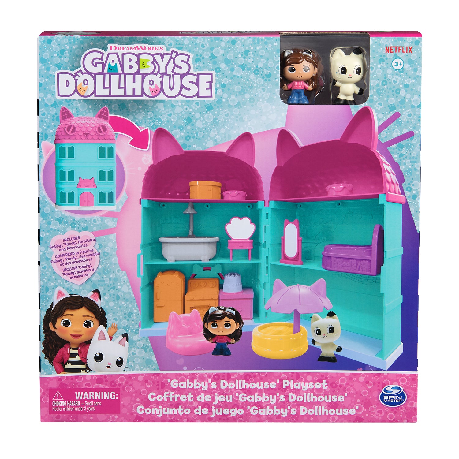 SPIN MASTER - Gabby’s Dollhouse Playset Casa delle Bambole con Gabby, Pandy e Accessori 3+ Anni