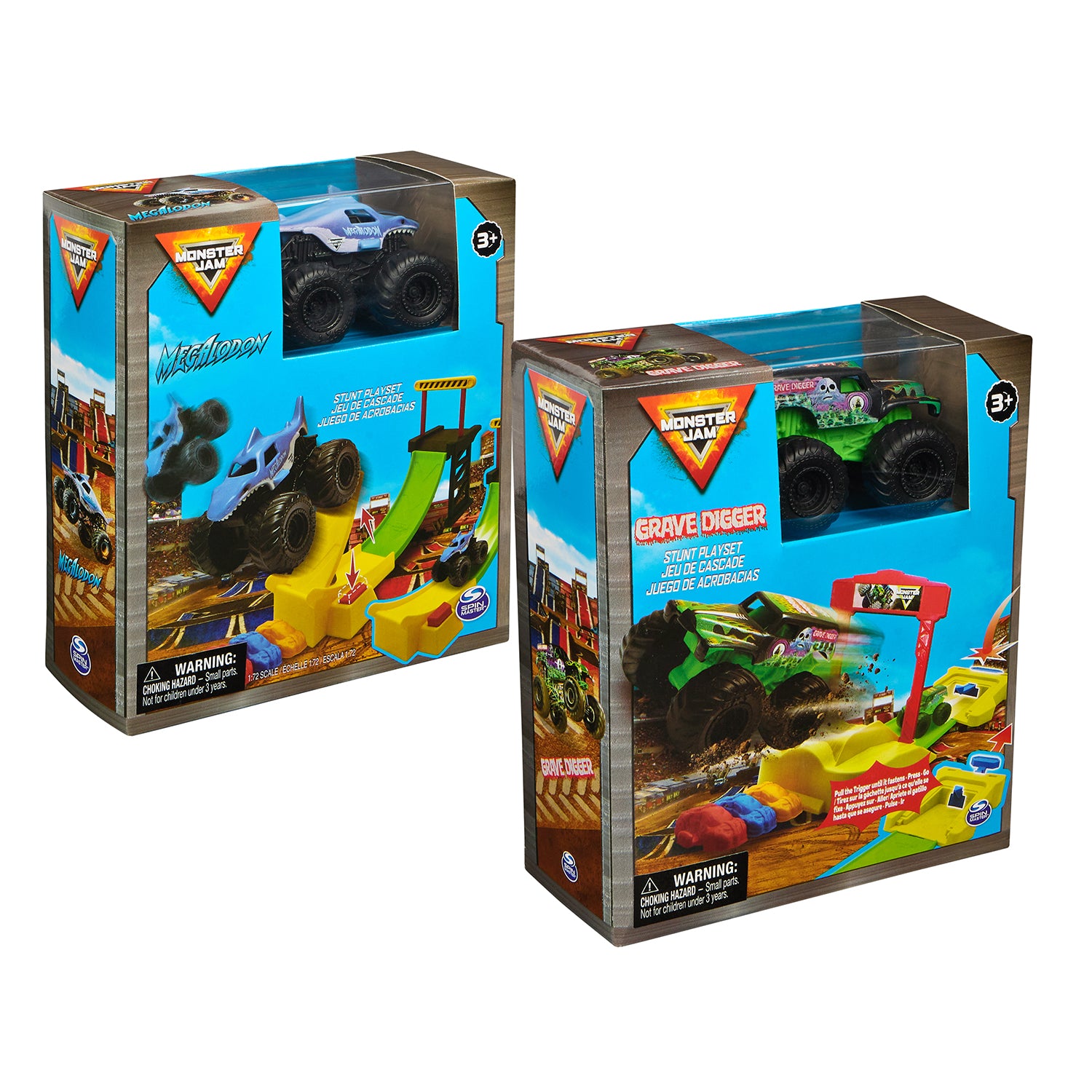 SPIN MASTER - Monster Jam Stunt Playset con Monster Truck 1:72