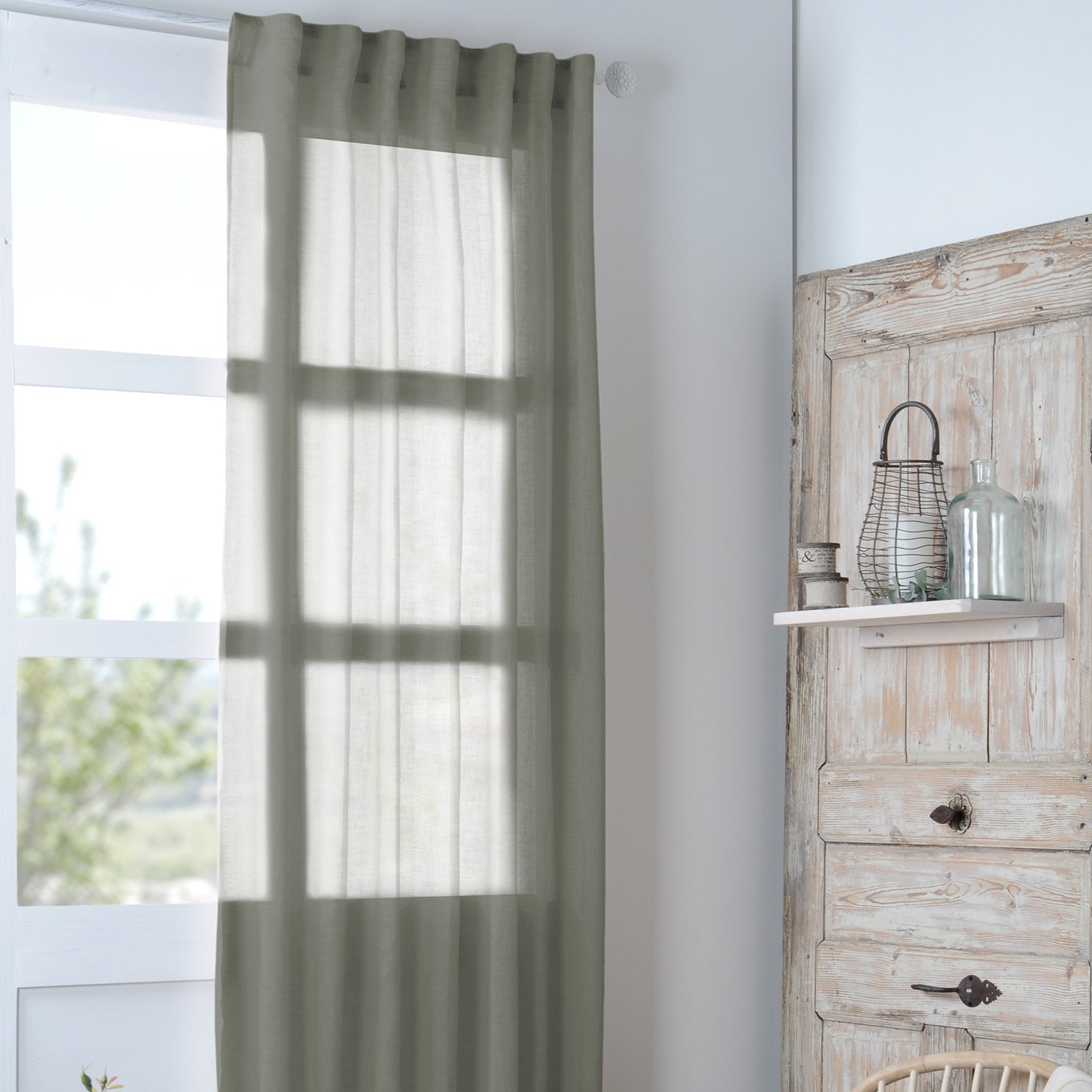 STOF - Tenda Madrid Voile Verde Kaki Linea Lovely Casa 140x280 cm