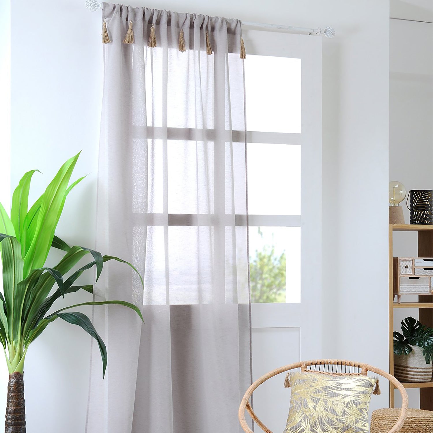 STOF - Tenda Ibiza Voile Naturale Linea Lovely Casa 140x260 cm