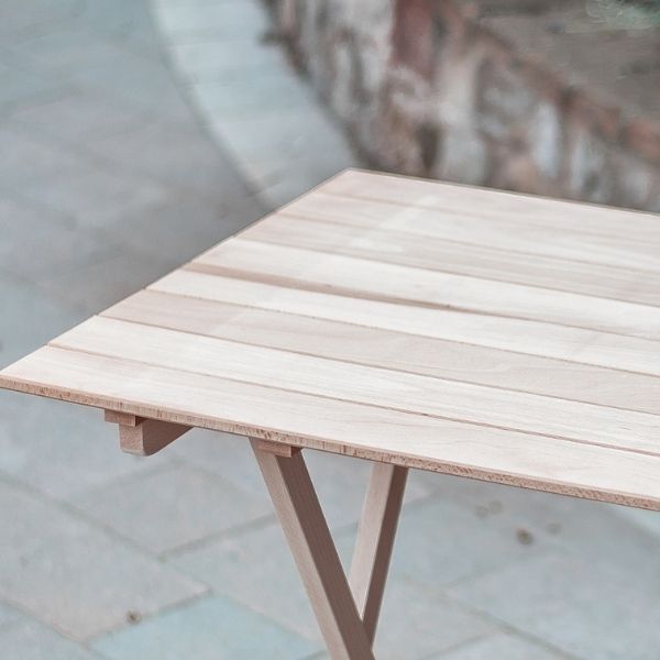 MOTTINOX - Tavolo Pieghevole in Legno di Faggio Linea MottiWood 80x60 cm