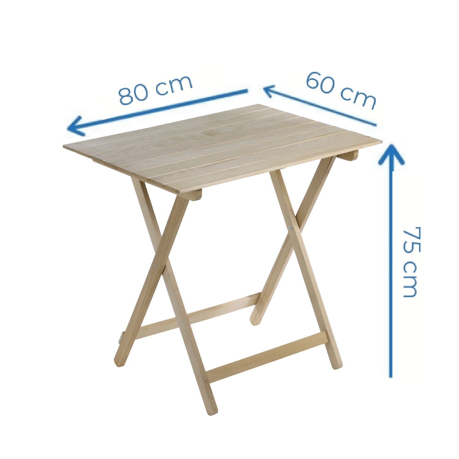 MOTTINOX - Tavolo Pieghevole in Legno di Faggio Linea MottiWood 80x60 cm
