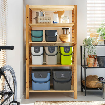 Rotho Albula – Cesto Portabiancheria 40L Con Coperchio Apribile, Impilabile, In Plastica Riciclata, Con Adesivi Inclusi - 2