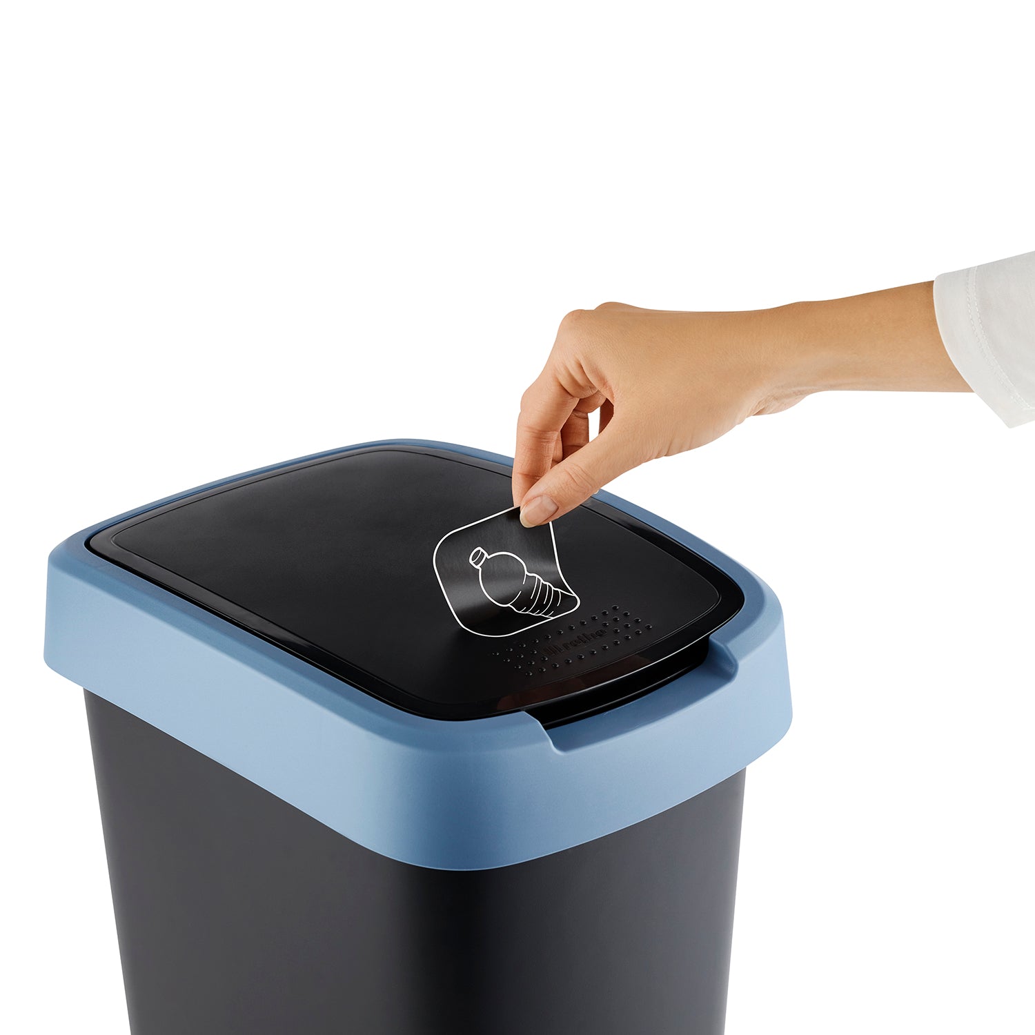 ROTHO  - Pattumiera per raccolta differenziata con coperchio basculante Twist Blu 10 Litri