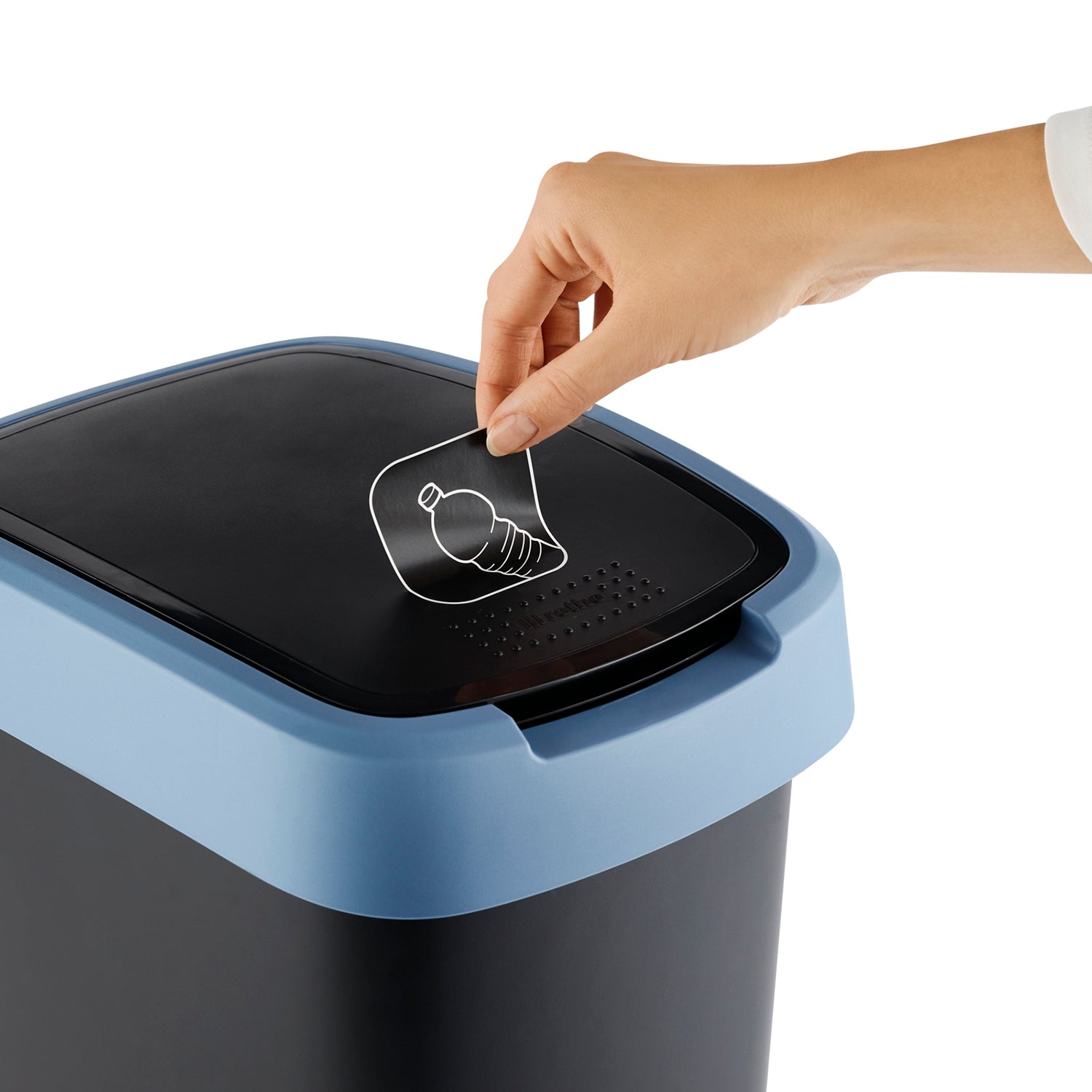 ROTHO  - Pattumiera per raccolta differenziata con coperchio basculante Twist Blu 25 Litri