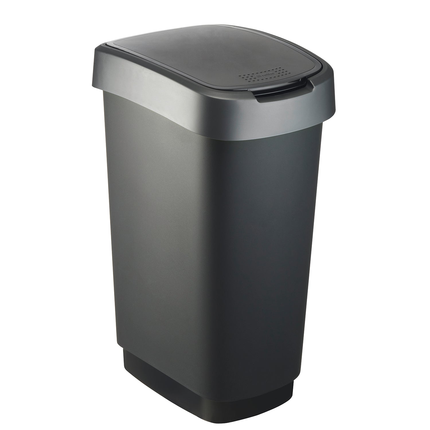 ROTHO  - Pattumiera per raccolta differenziata con coperchio basculante Twist Argento 50 Litri