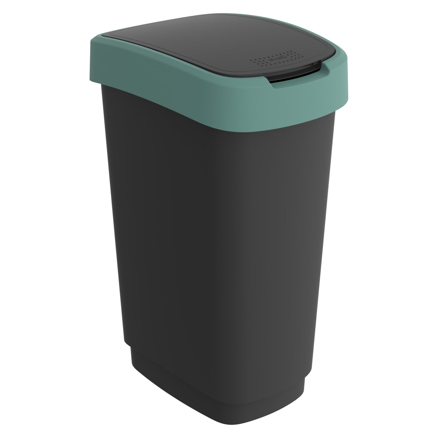 ROTHO  - Pattumiera per raccolta differenziata con coperchio basculante Twist Verde 50 Litri
