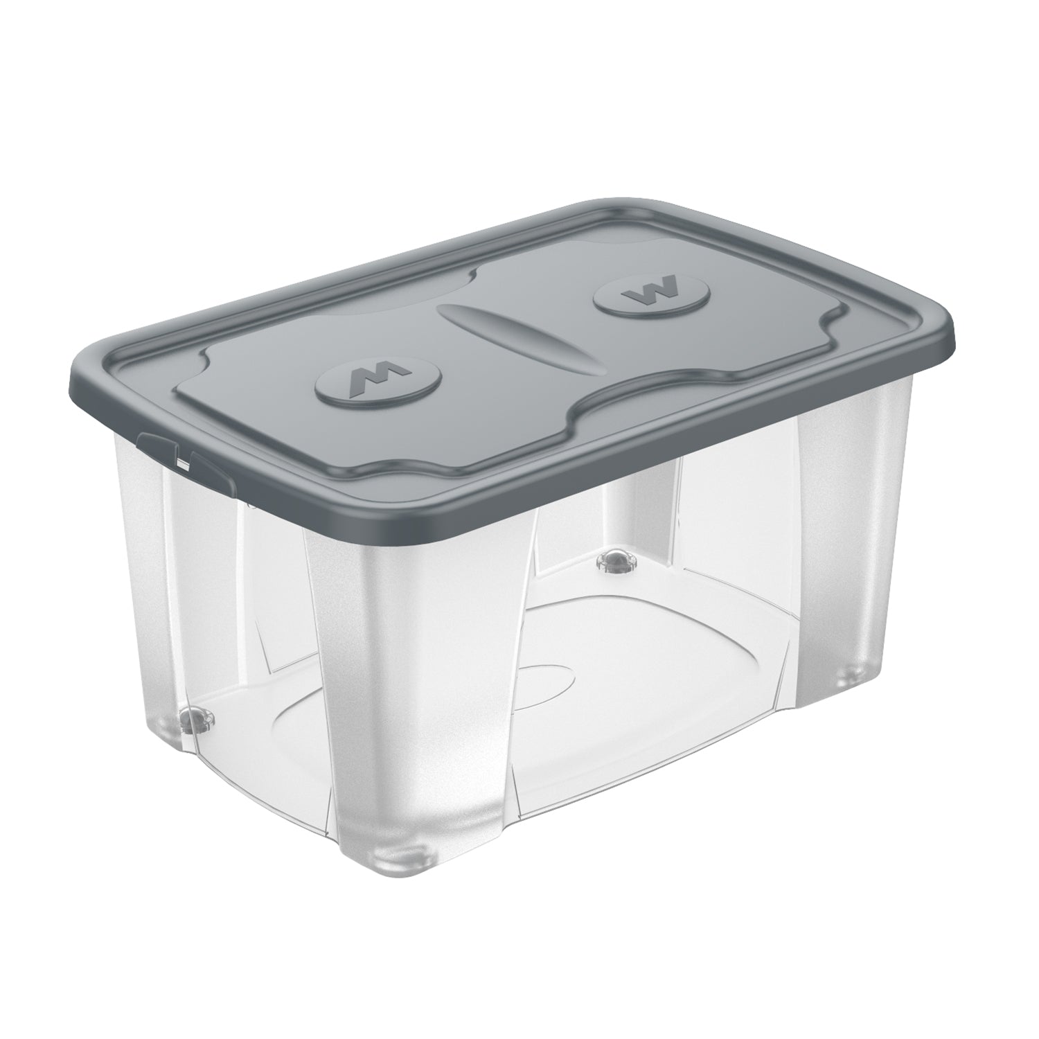 M-HOME - Contenitore Trasparente con Coperchio SimplyBox 4 44 Litri - h30x39x59 cm