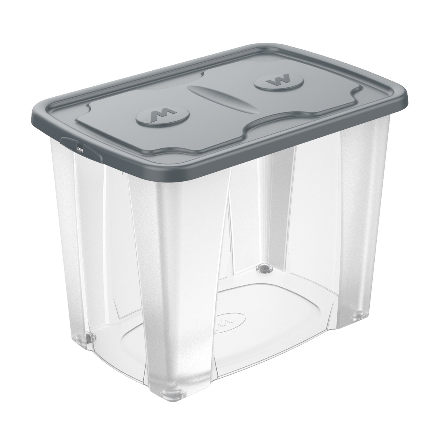 M-HOME - Contenitore Trasparente con Coperchio SimplyBox 5 64 Litri - h45x39x59 cm
