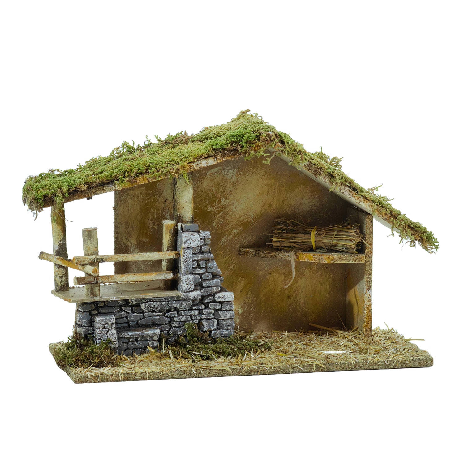 VESTIAMO CASA GRAN NATALE - Capanna per Presepe in Legno Artigianale h29x37x17 cm