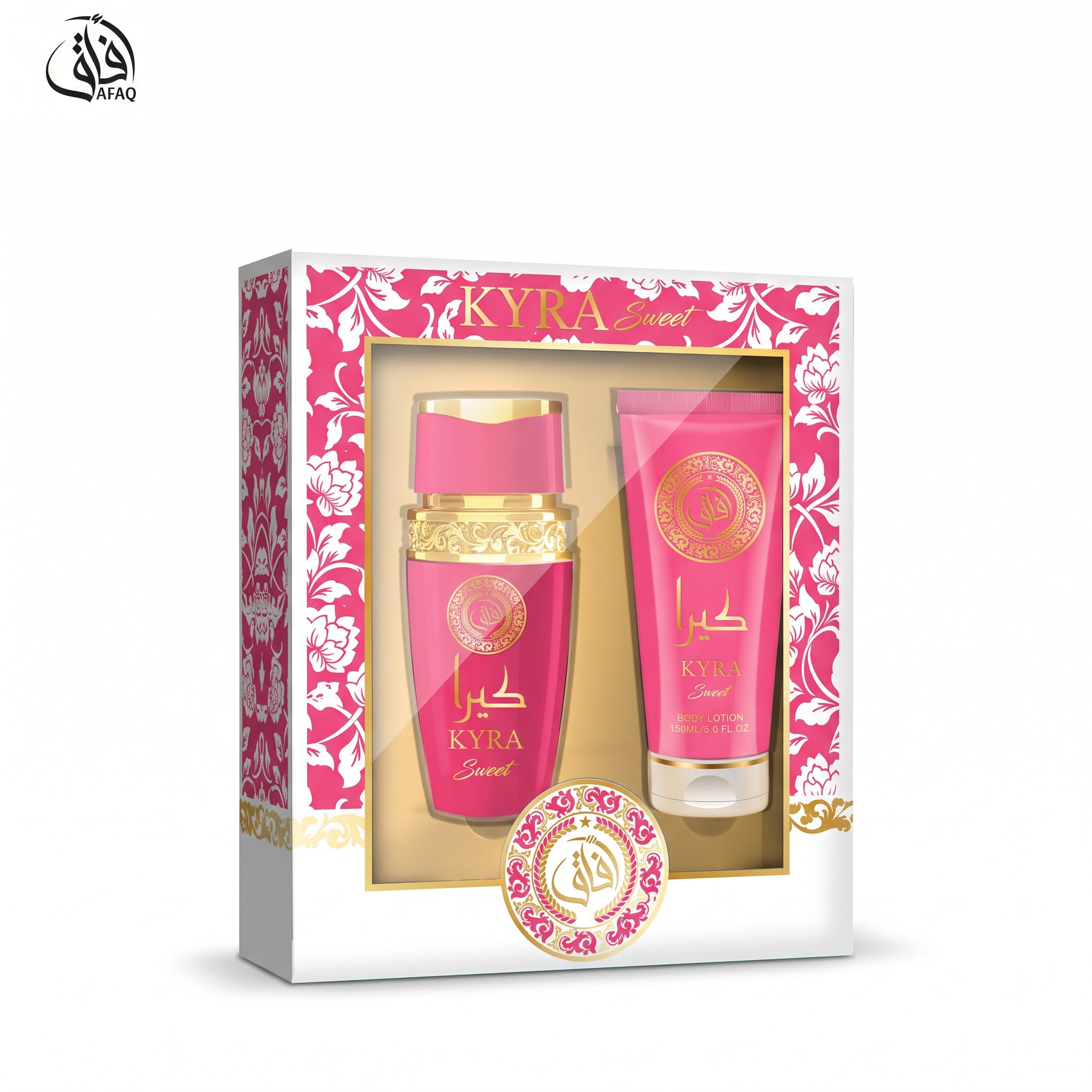 AFAQ - Set Regalo Donna Kyra Sweet 2 Pezzi - Con Eau de Parfum 100 ml e Crema Corpo 150 ml