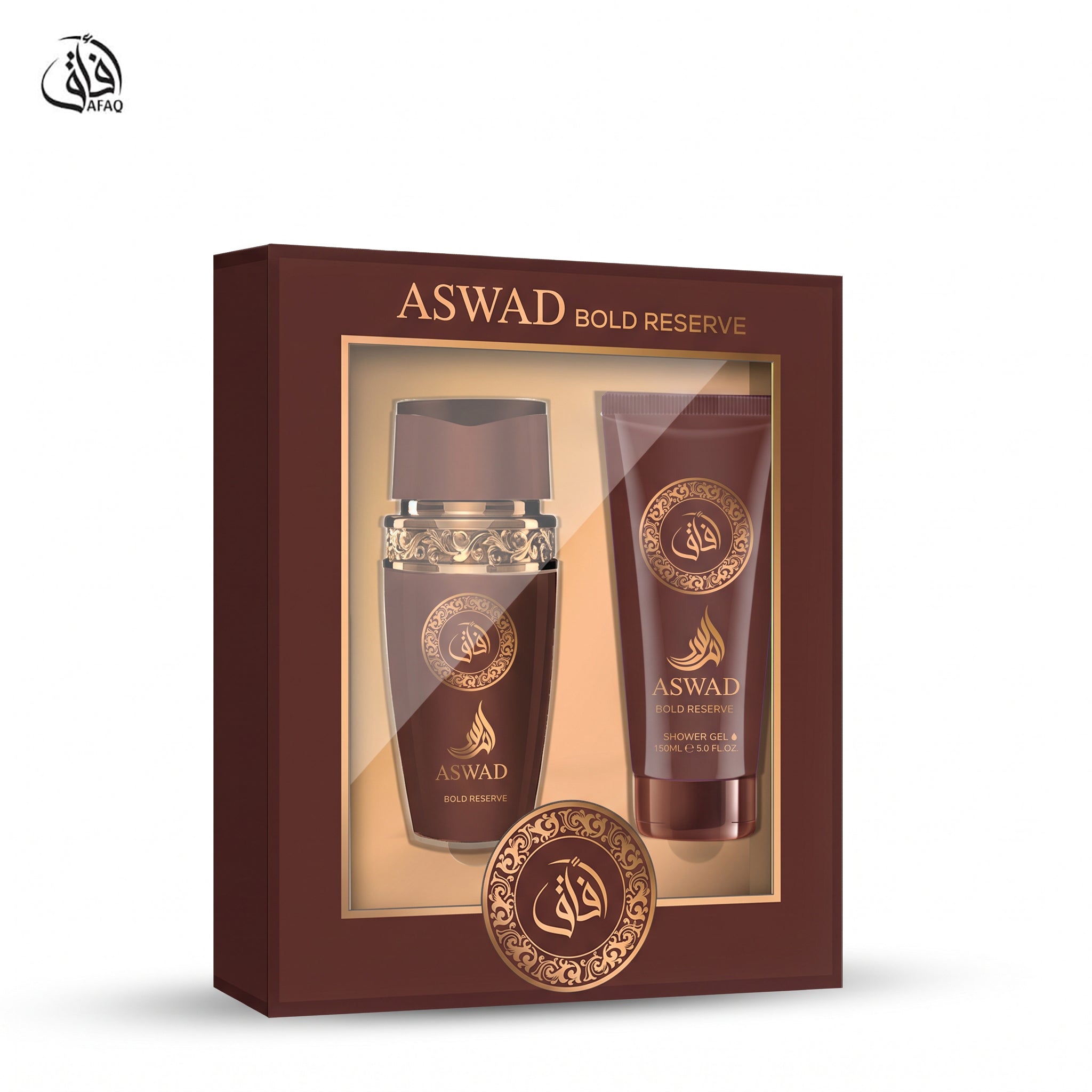 AFAQ - Set Regalo Uomo Aswad Bold Reserve 2 Pezzi - Con Eau de Parfum 100 ml e Gel Doccia 150 ml