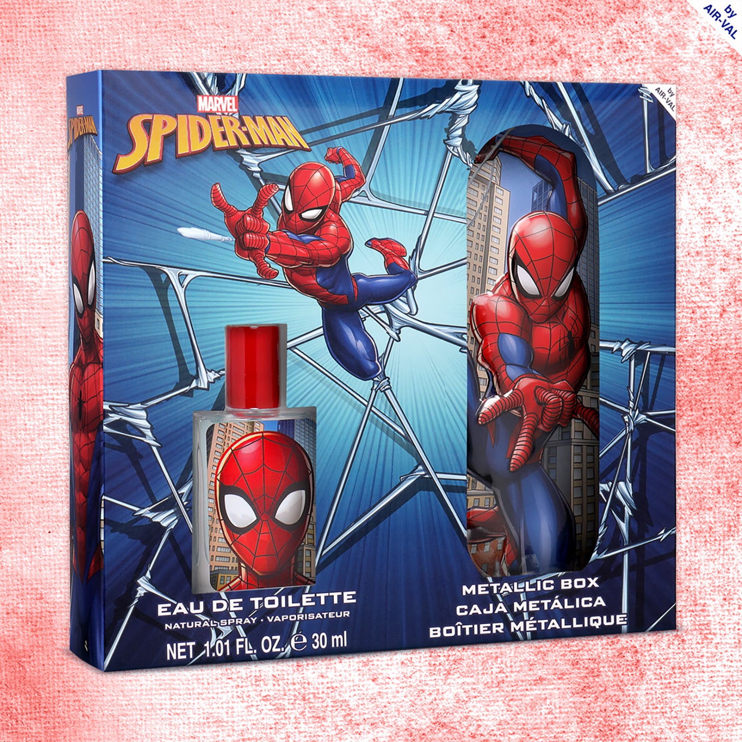 AIR-VAL - Set Regalo Spider-Man Marvel con Eau de Toilette 30 ml e Astuccio in Metallo 2 Pezzi