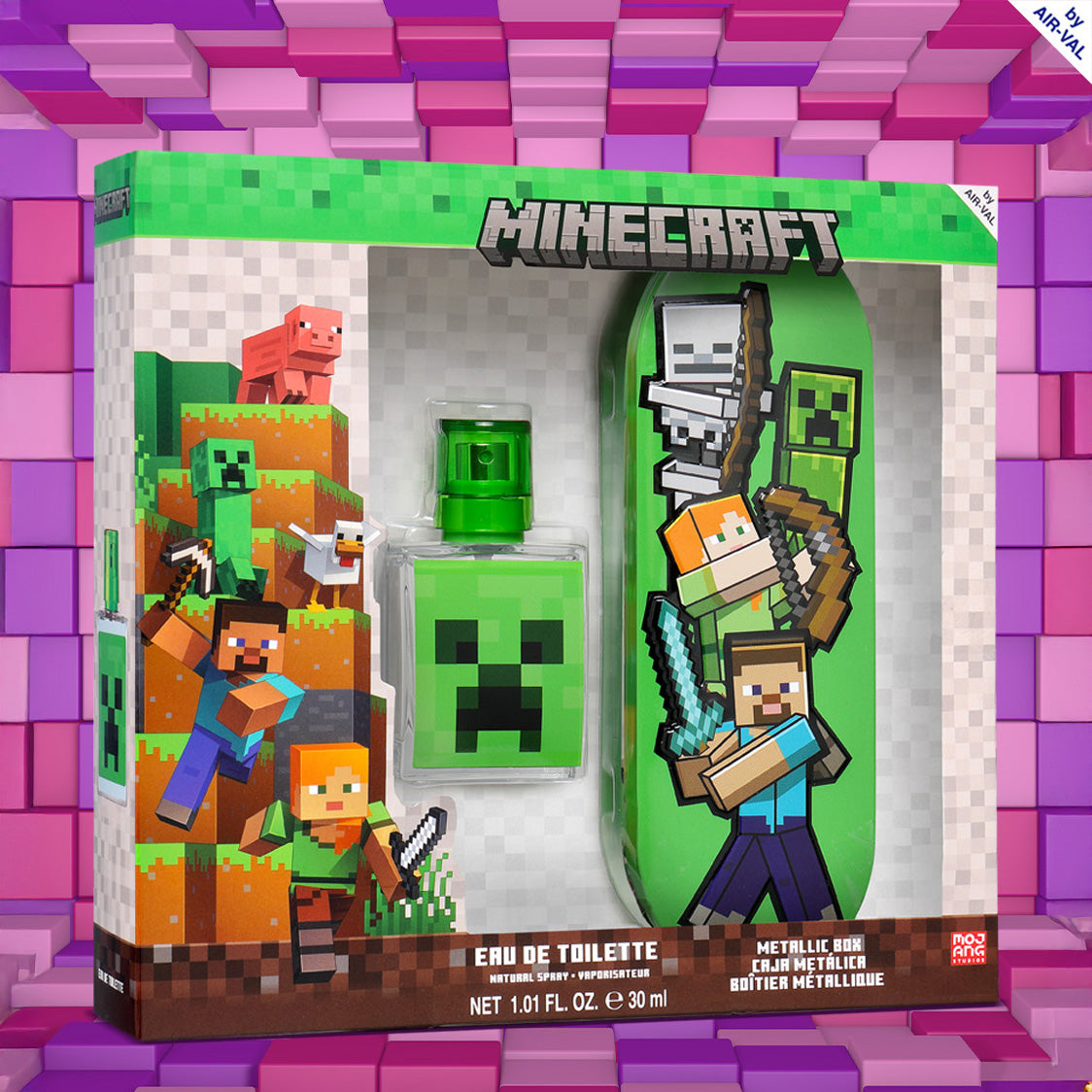 AIR-VAL - Minecraft Set Regalo Profumo con Custodia Metallica