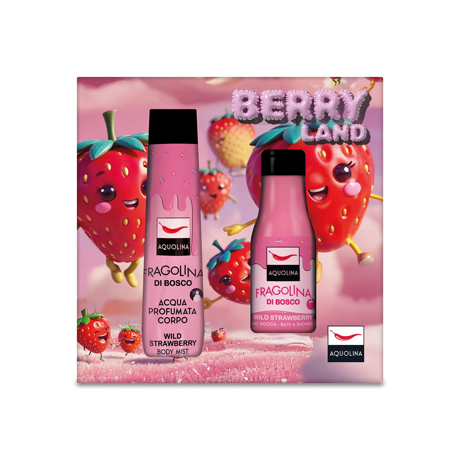 AQUOLINA - Set Corpo Fragolina di Bosco - Acqua Profumata & Bagnodoccia Berry Land Edition