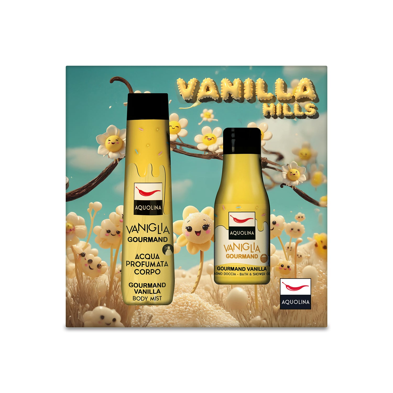 AQUOLINA - Set Corpo Vaniglia Gourmand - Acqua Profumata & Bagnodoccia Vanilla Hills Edition