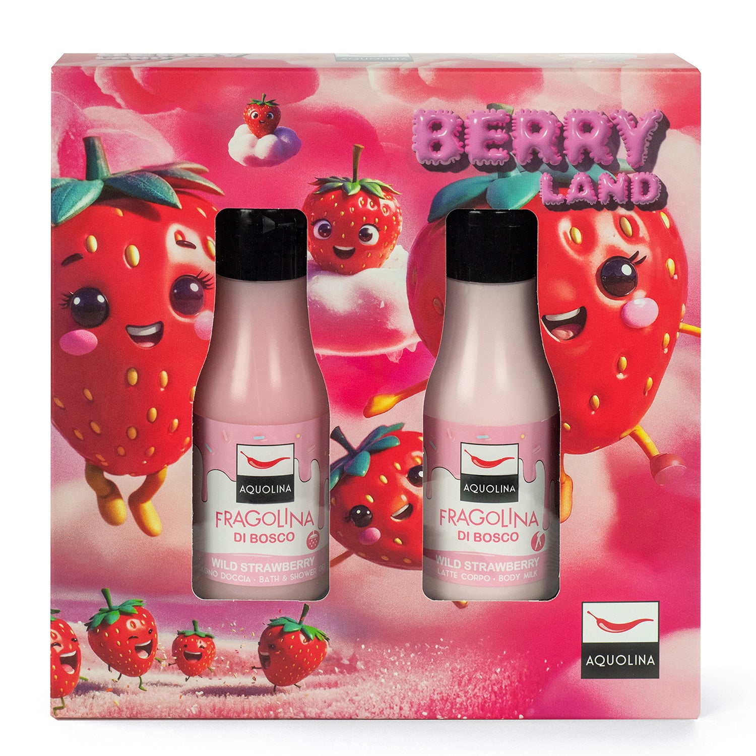 AQUOLINA - Set Corpo Fragolina di Bosco - Latte Corpo & Bagnodoccia Berry Land Edition