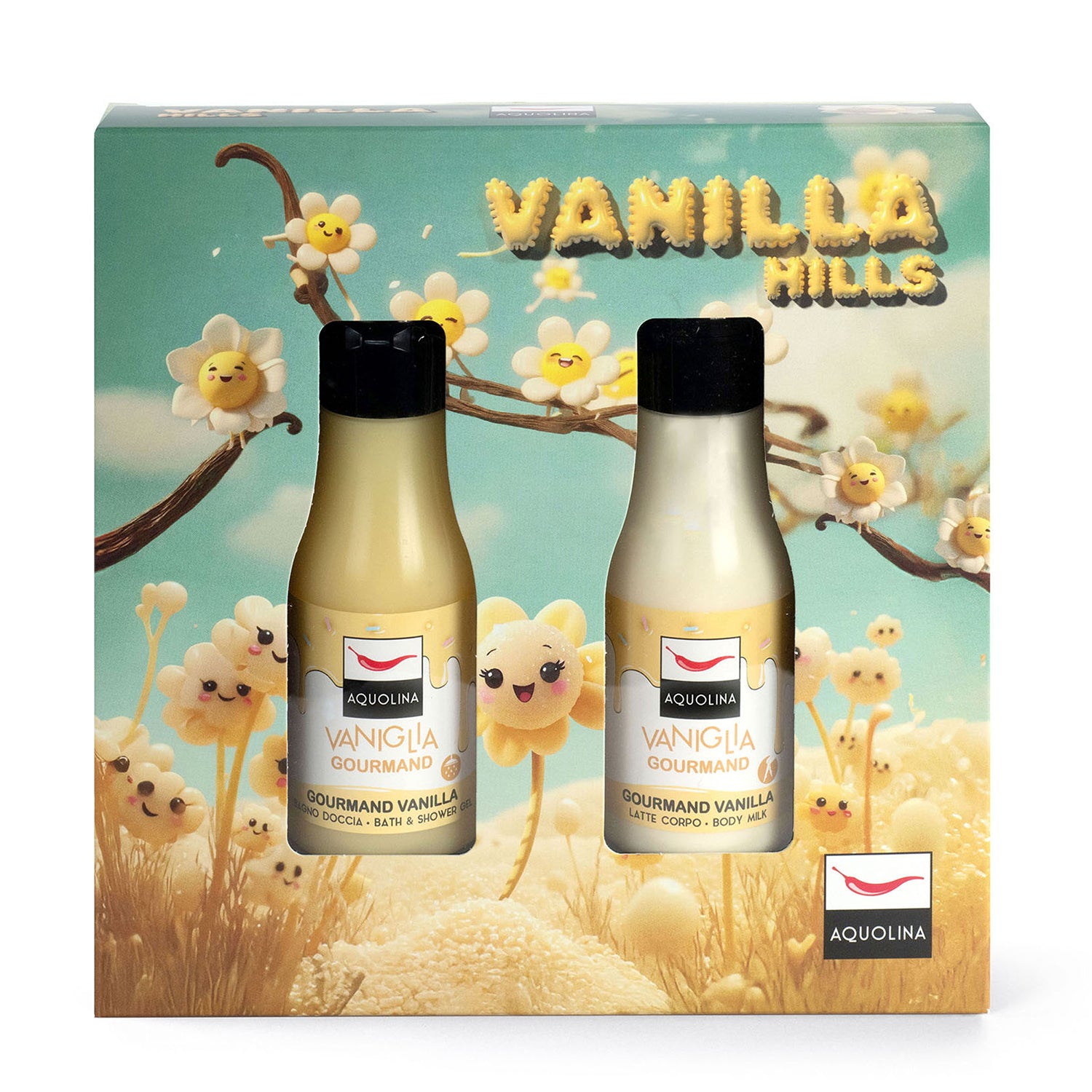 AQUOLINA - Set Corpo Vaniglia Gourmand - Latte Corpo & Bagnodoccia Vanilla Hills Edition