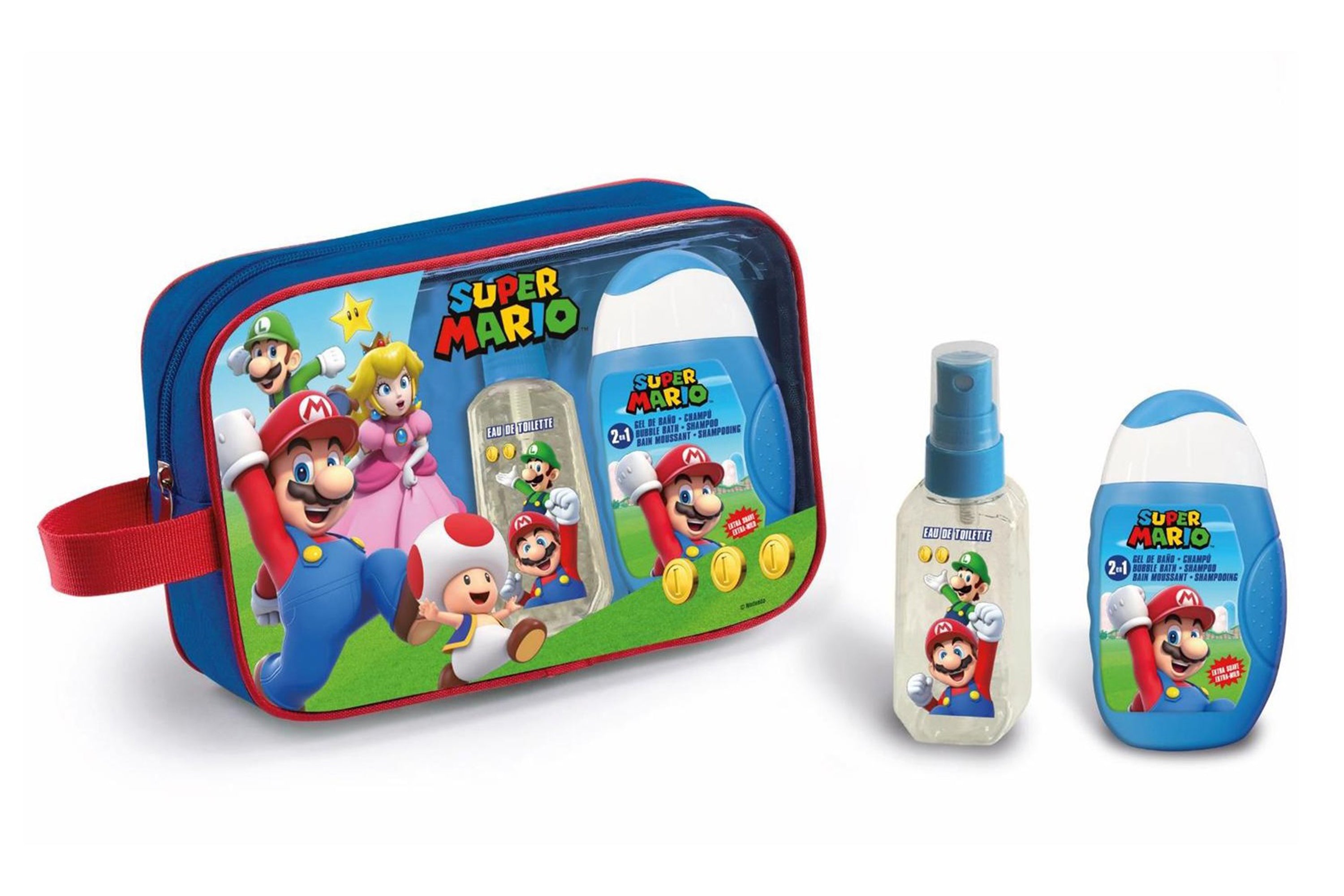 FRANCO ZARRI PROFUMERIE - Super Mario Kit Bagno Bambino - Body Fresh 200 ml, Shower Gel 2 in 1 110 ml e Beauty Case