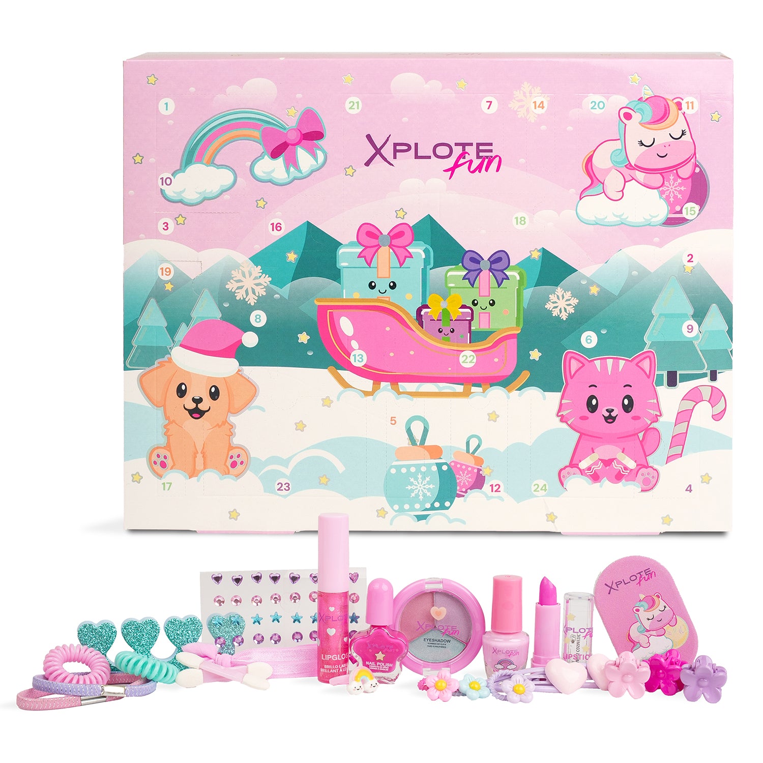XPLOTE FUN - Calendario dell’Avvento Kids 24 Giorni di Make-up e Accessori