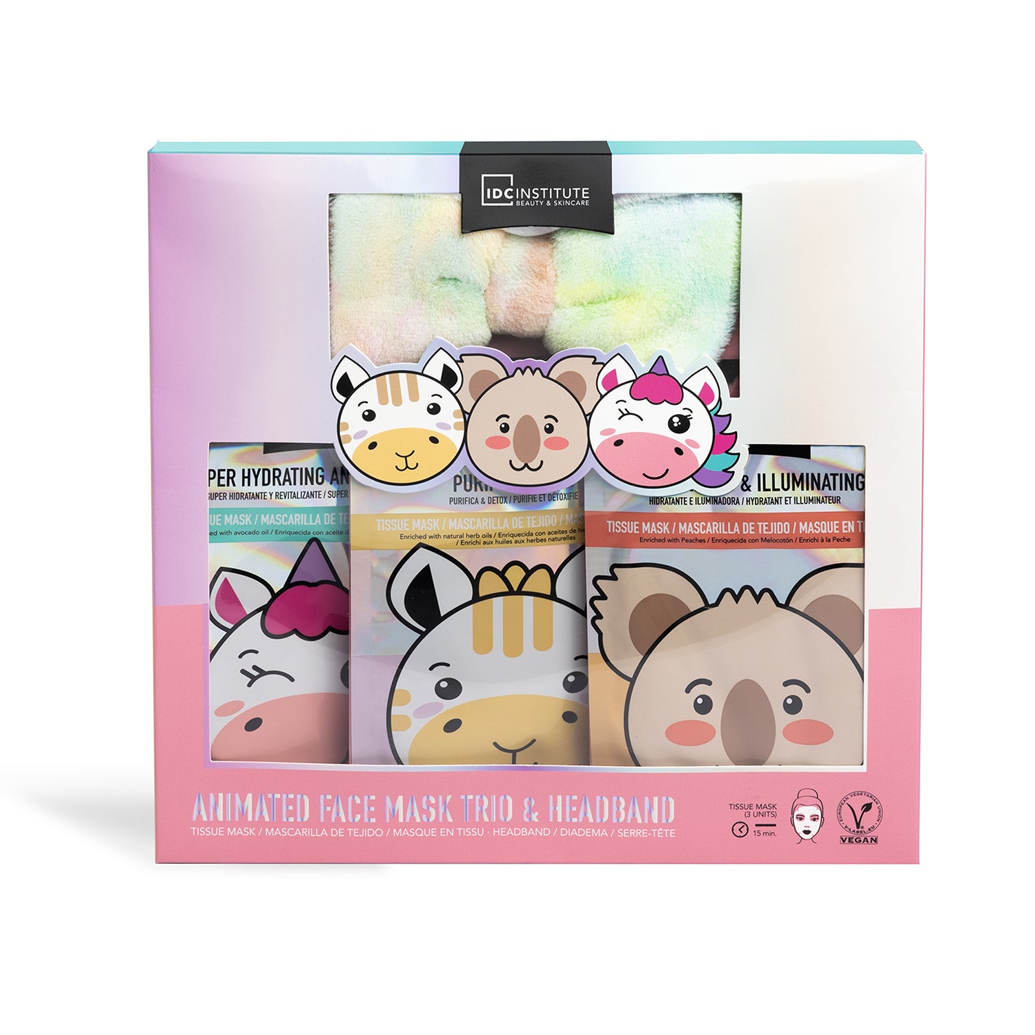 IDC INSTITUTE - Cofanetto Animated Face Mask Trio & Headband