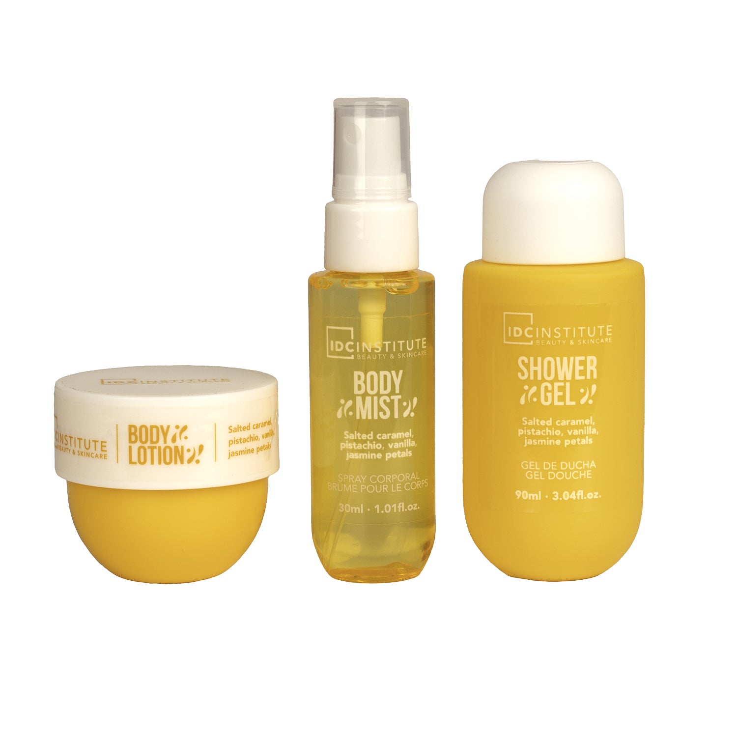 IDC INSTITUTE - Beauty Travel Kit Corpo – Shower Gel 90 ml + Body Lotion 50 ml + Body Mist 30 ml