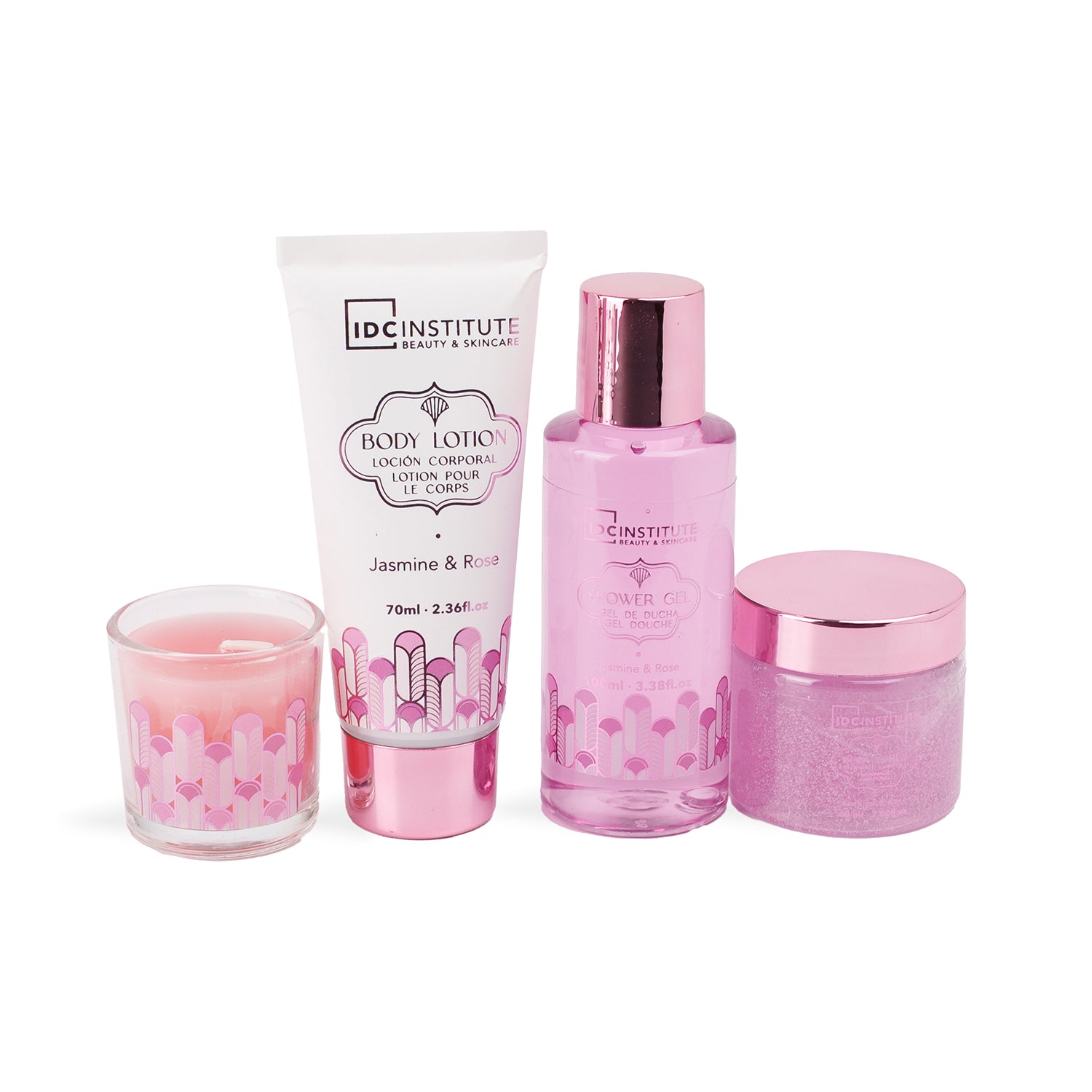 IDC INSTITUTE - Cofanetto Regalo Bagno e Corpo Scented Bath Rosé 4 Pezzi