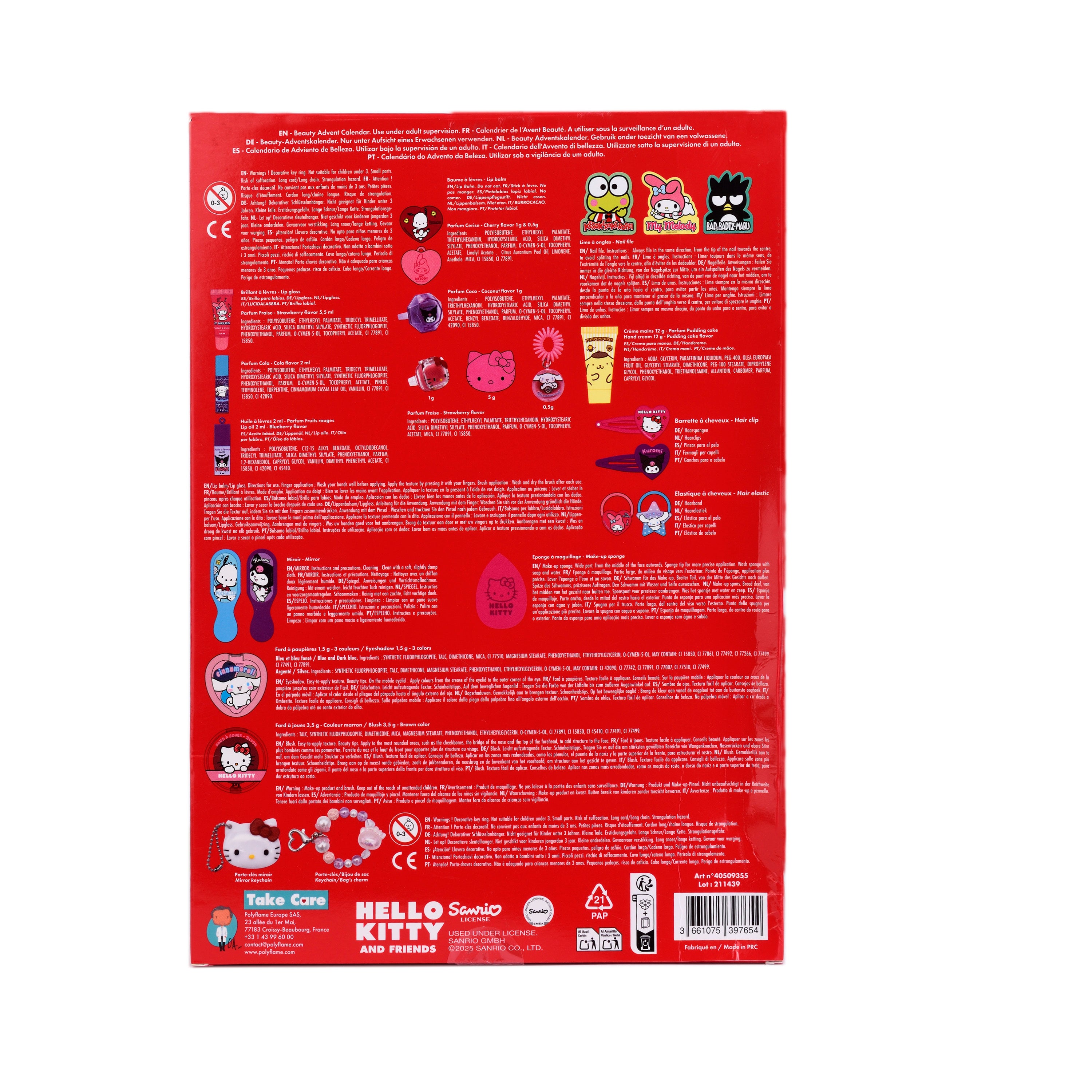 TAKE CARE - Calendario dell’Avvento Hello Kitty and Friends Beauty 24 Sorprese 8+ Anni