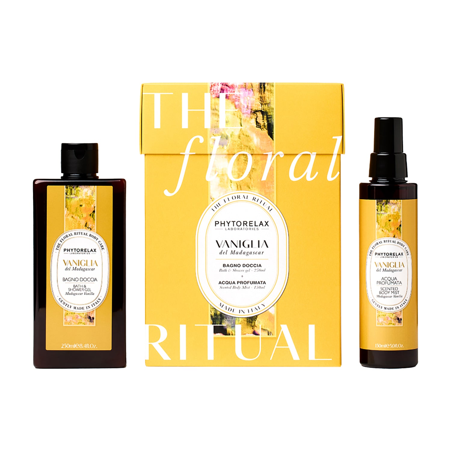 HARBOR - Phytorelax Vaniglia del Madagascar Kit The Floral Ritual - Bagno Doccia 250 ml + Acqua profumata corpo-capelli 150 ml