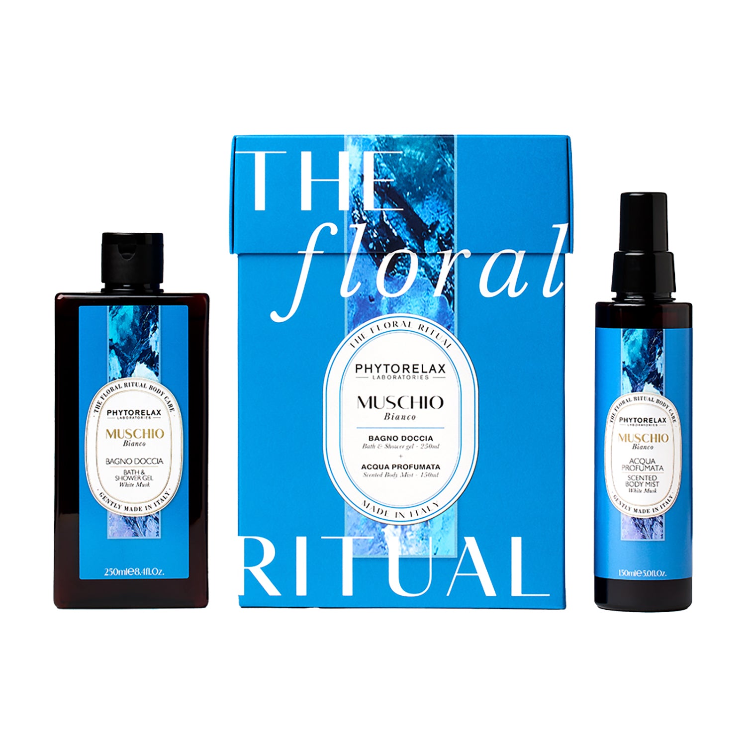 HARBOR - Phytorelax Muschio Bianco Kit The Floral Ritual - Bagno Doccia 250 ml + Acqua profumata corpo-capelli 150 ml