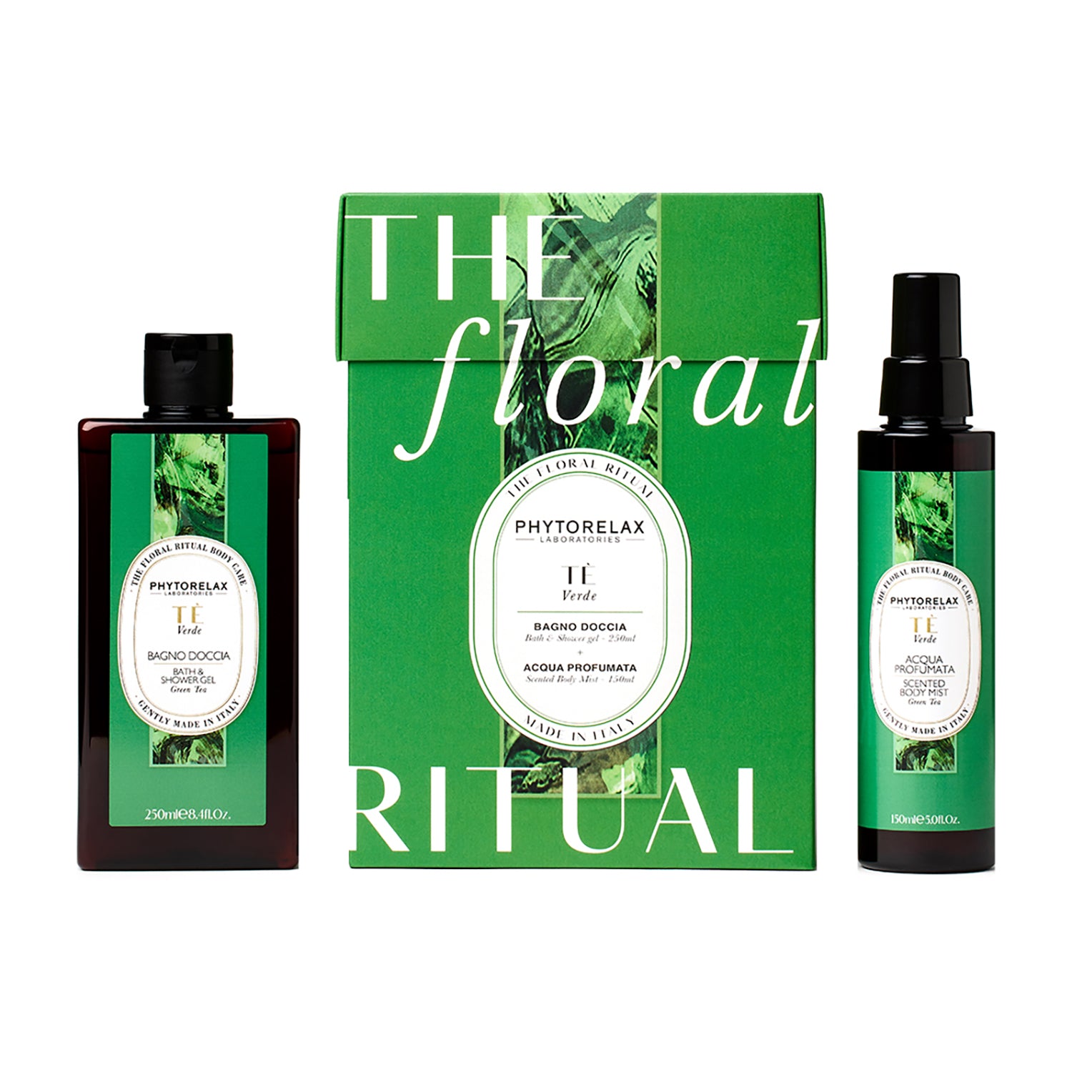 HARBOR - Phytorelax Tè Verde Kit The Floral Ritual - Bagno Doccia 250 ml + Acqua profumata corpo-capelli 150 ml