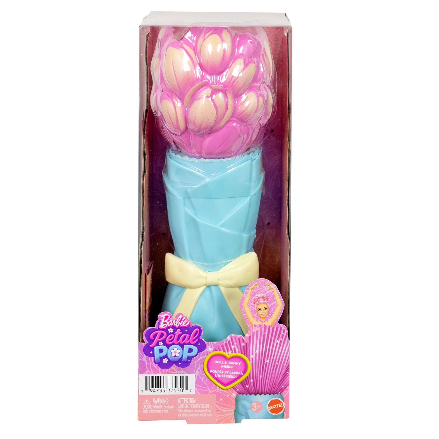 MATTEL - Barbie Petal Pop Profumata con Abito Tulipano Rosa - Bouquet Magico e Accessori