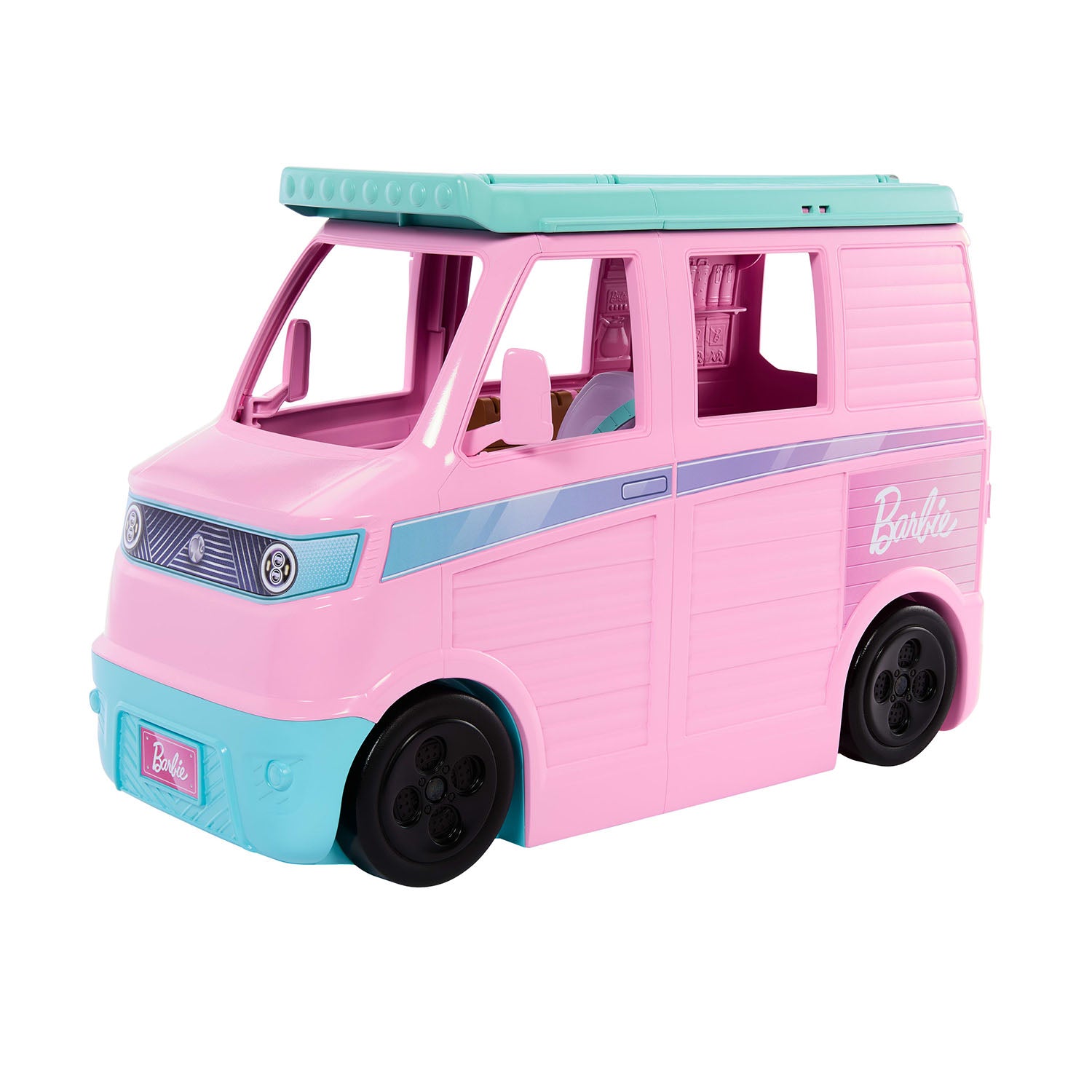 MATTEL - Barbie Dream Land Road Trip Camper Playset Camper con 20 Accessori 3+ Anni