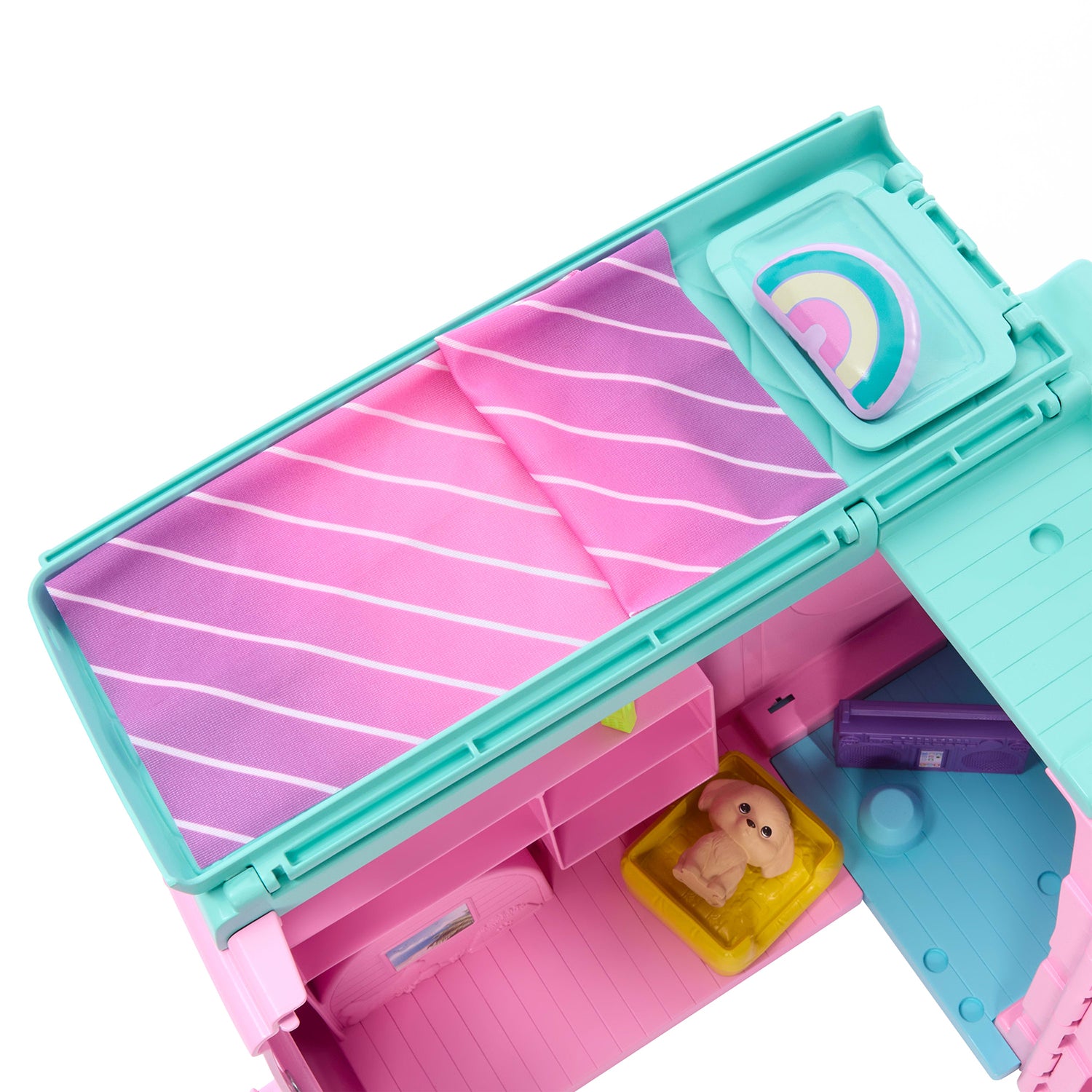 MATTEL - Barbie Dream Land Road Trip Camper Playset Camper con 20 Accessori 3+ Anni