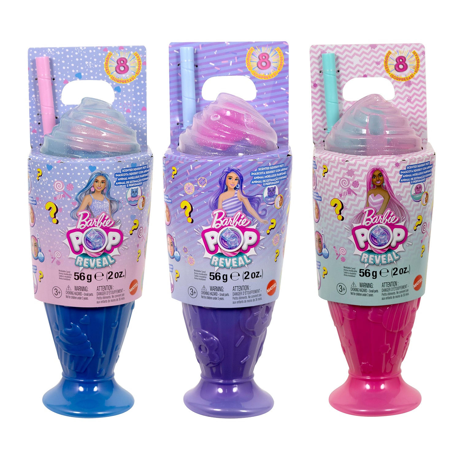 MATTEL - Barbie Pop Reveal Serie Dolcetti - Bambola Sorpresa con 8 Accessori