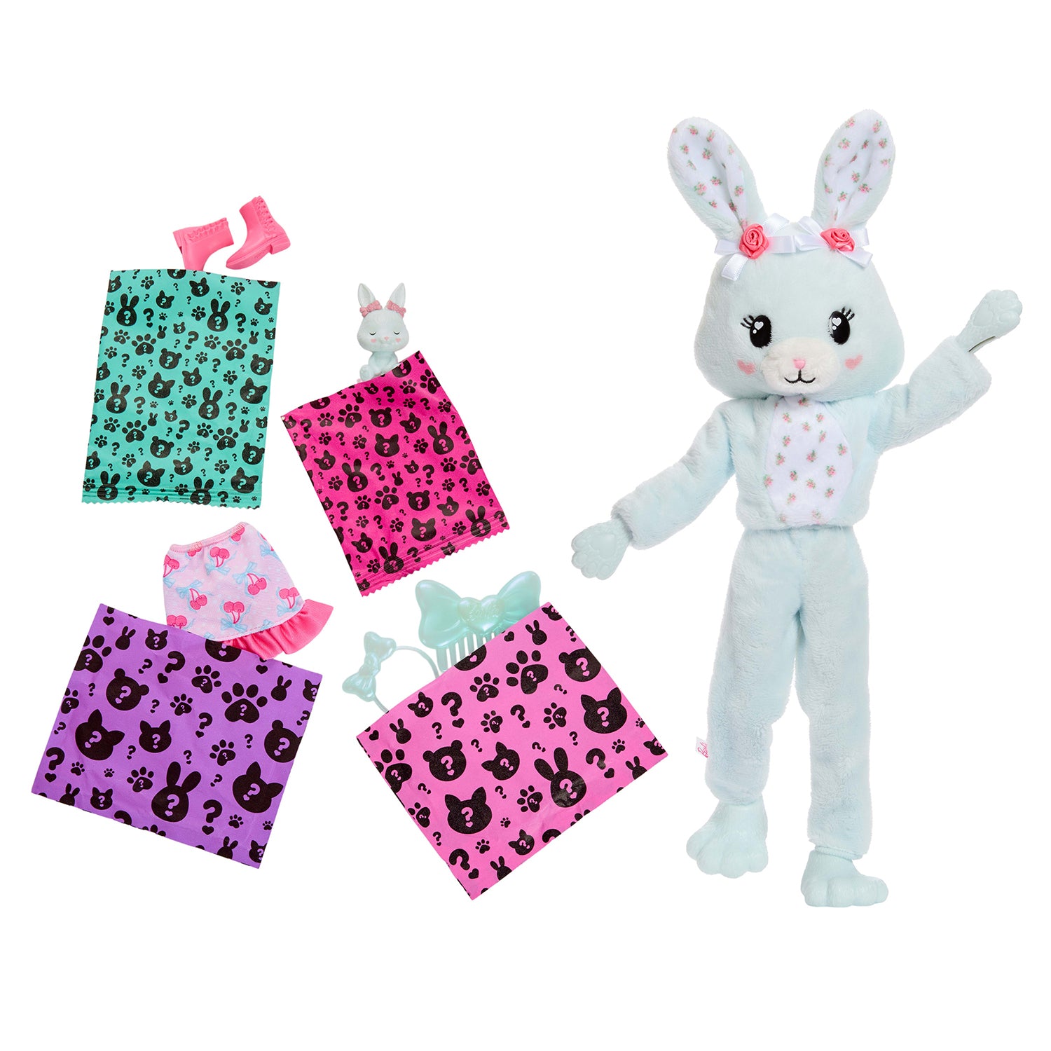 MATTEL - Barbie Cutie Reveal Serie Cuddly - Bambola con Costume e 10 Sorprese