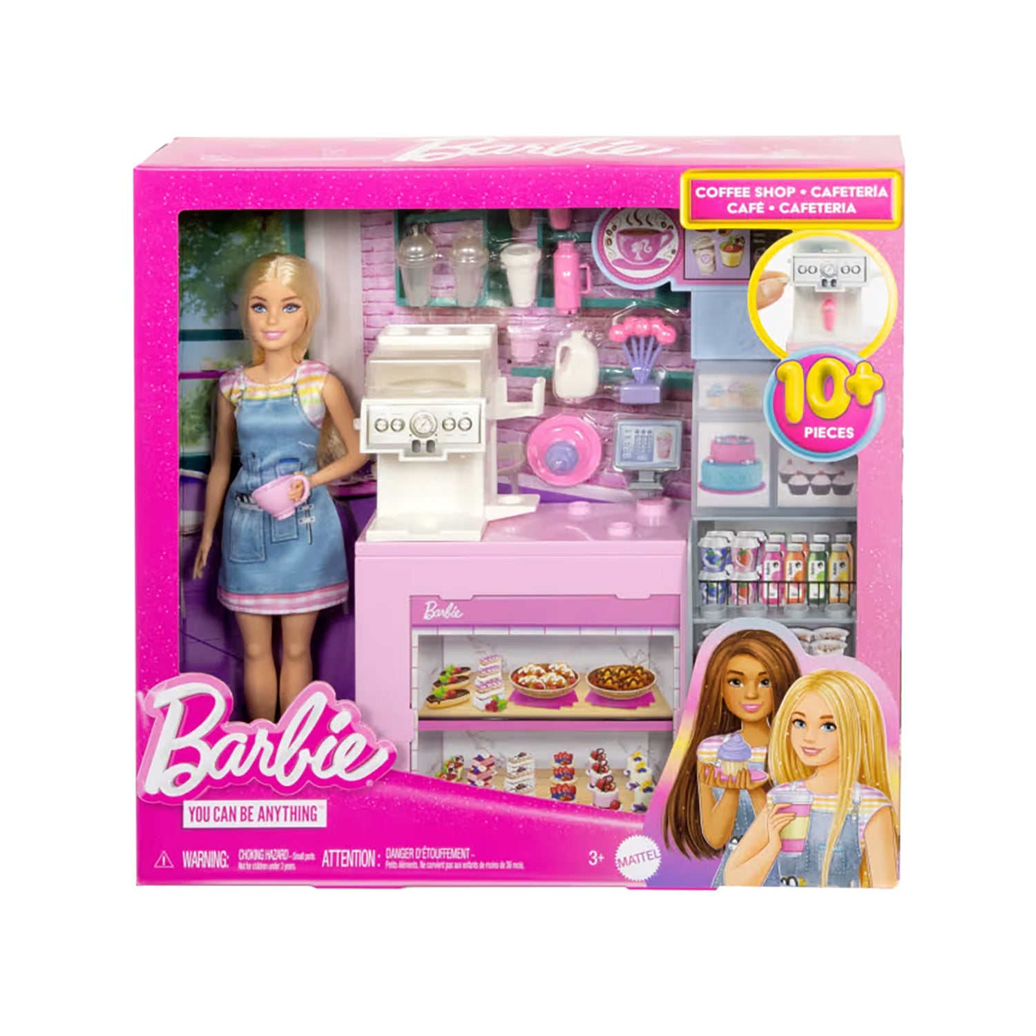 MATTEL - Barbie Caffetteria Playset con Bambola barista e Accessori