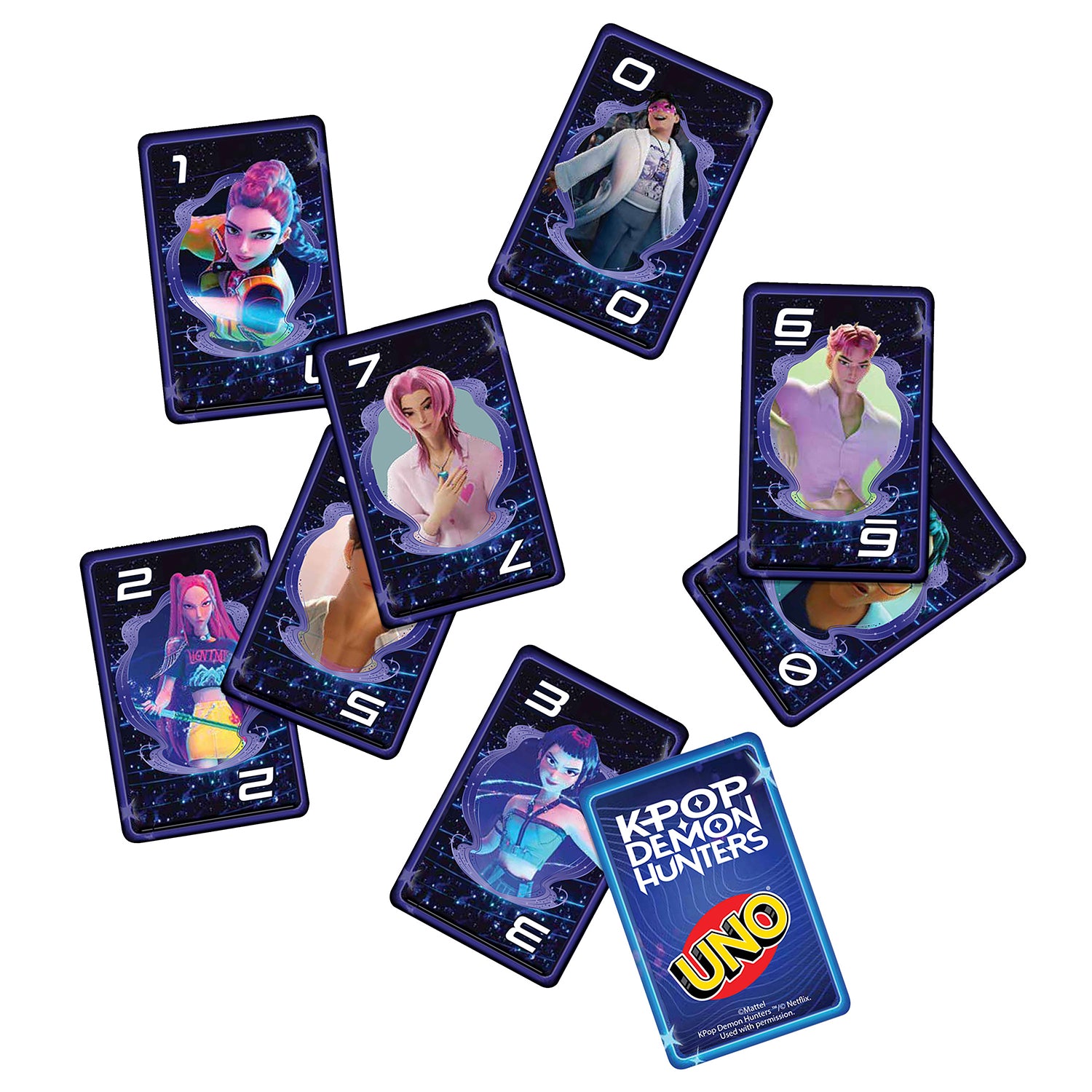 MATTEL - UNO K-Pop Demon Hunters Gioco di Carte con Regola Speciale Golden Honmoon, 2-10 Giocatori, 7+ Anni