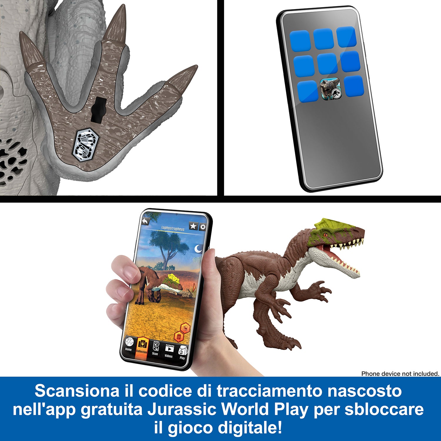 MATTEL - Jurassic World Survival Carnotaurus Charge ’N Chomp 4+ Anni - Dinosauro con Azione Carica e Morso