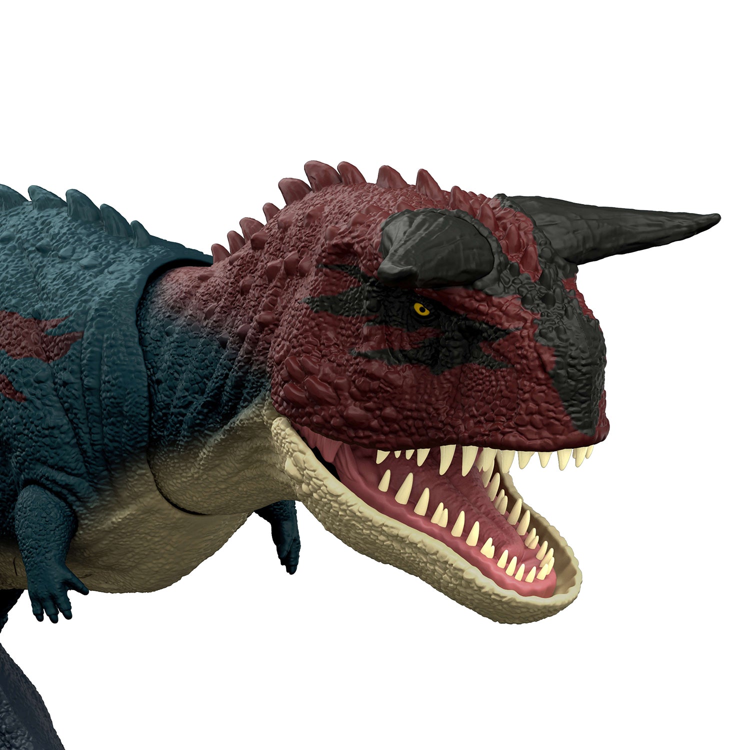 MATTEL - Jurassic World Survival Carnotaurus Charge ’N Chomp 4+ Anni - Dinosauro con Azione Carica e Morso