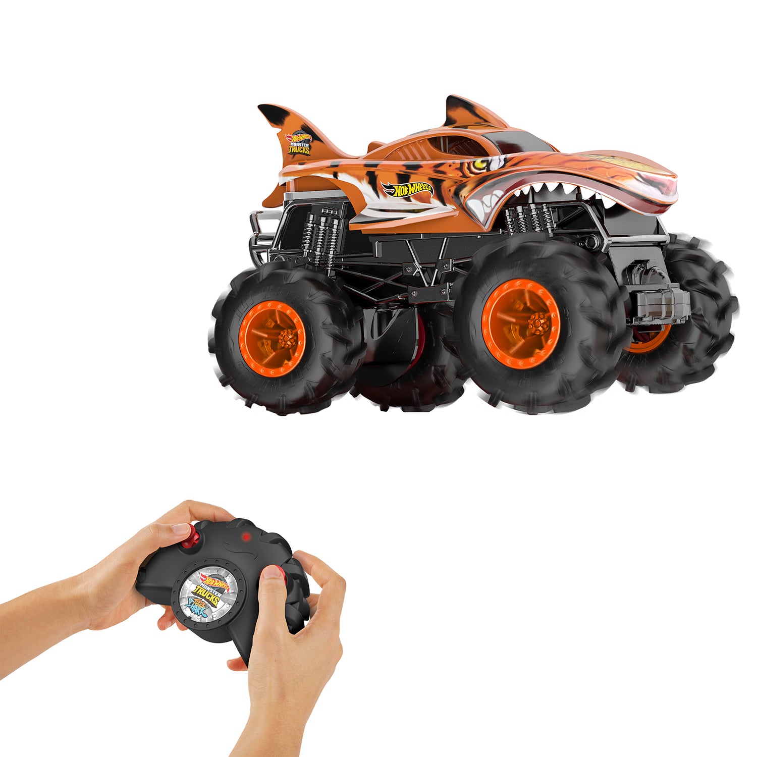 MATTEL - Hot Wheels Monster Trucks Tiger Shark RC 1:24 Radiocomandato 4+ Anni