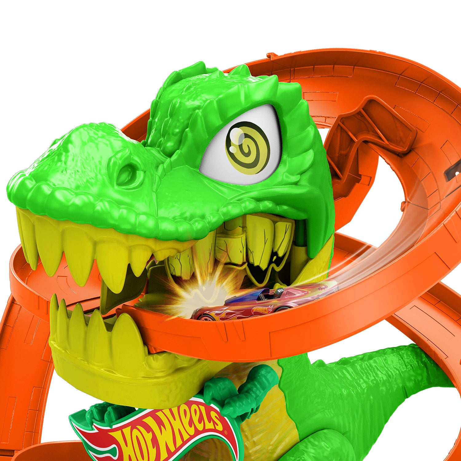 MATTEL - Hot Wheels City T-Rex Battaglia Infuocata – Playset con Macchinina 1:64
