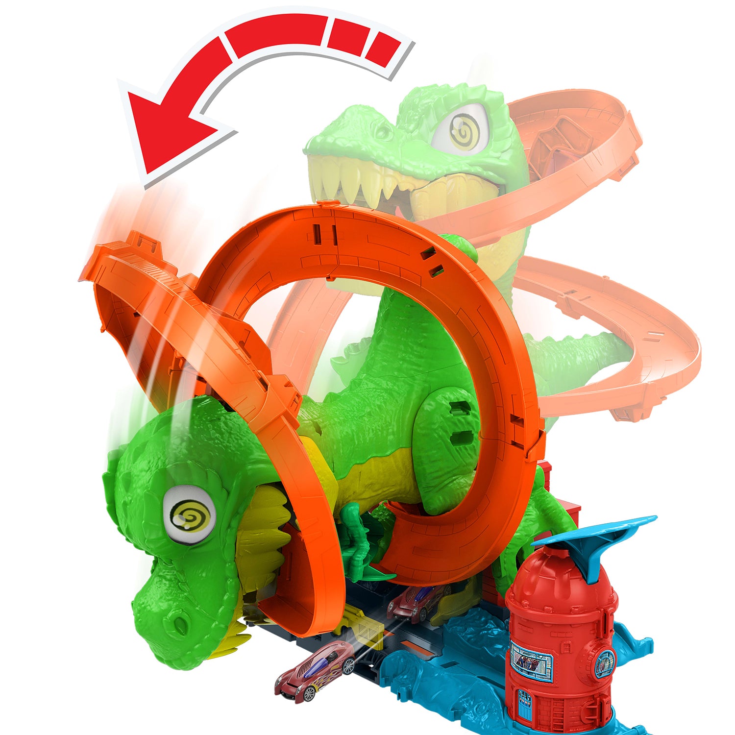 MATTEL - Hot Wheels City T-Rex Battaglia Infuocata – Playset con Macchinina 1:64