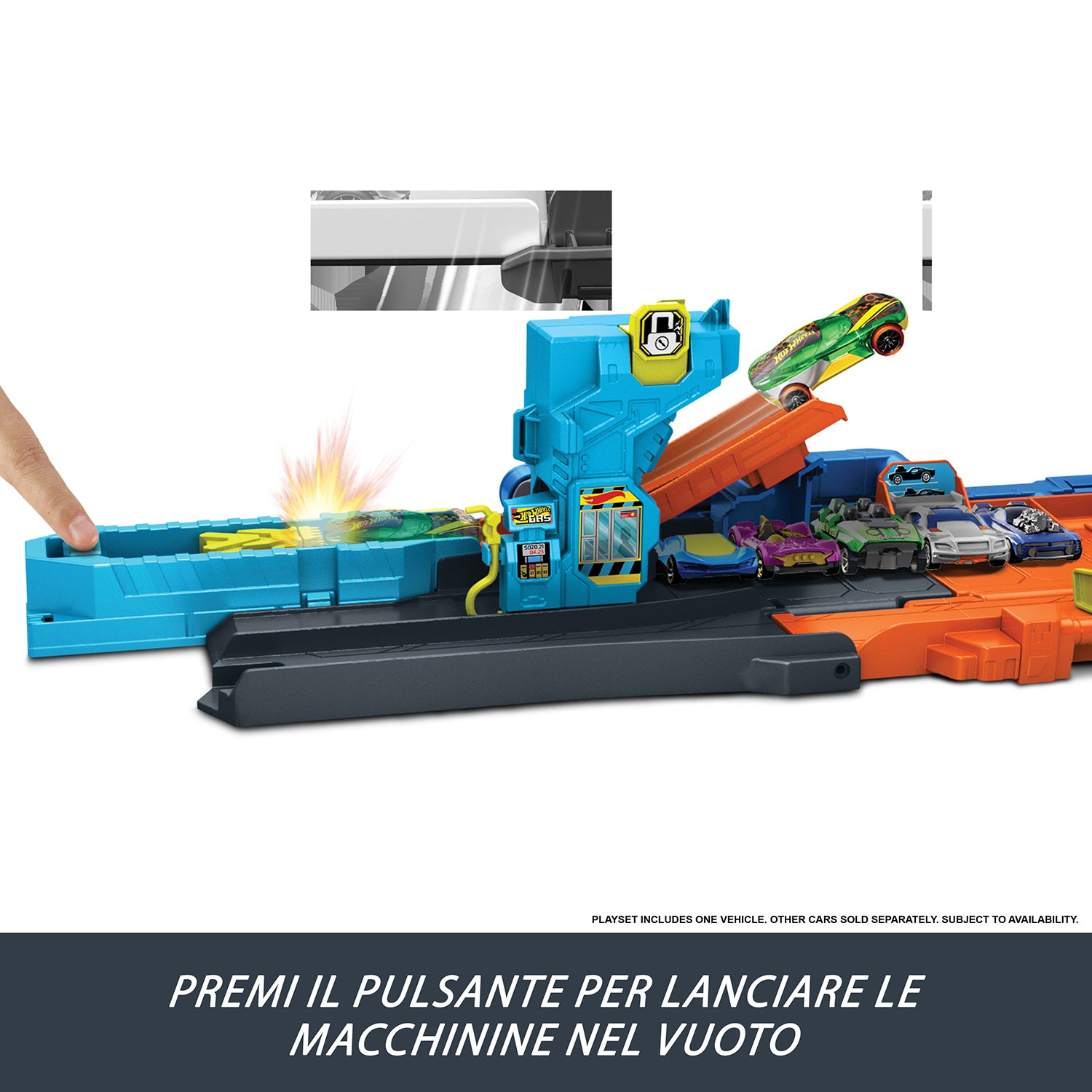 MATTEL - Hot Wheels City Transforming Stunt Garage 2 in 1 con Pista Acrobazie e Macchinina 1:64 4+ Anni