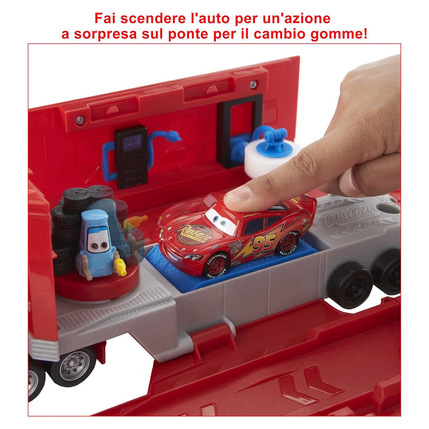 MATTEL - Disney Pixar Cars Mack Trasformabile Playset, Giocattolo 2 in 1 con Camion e Officina