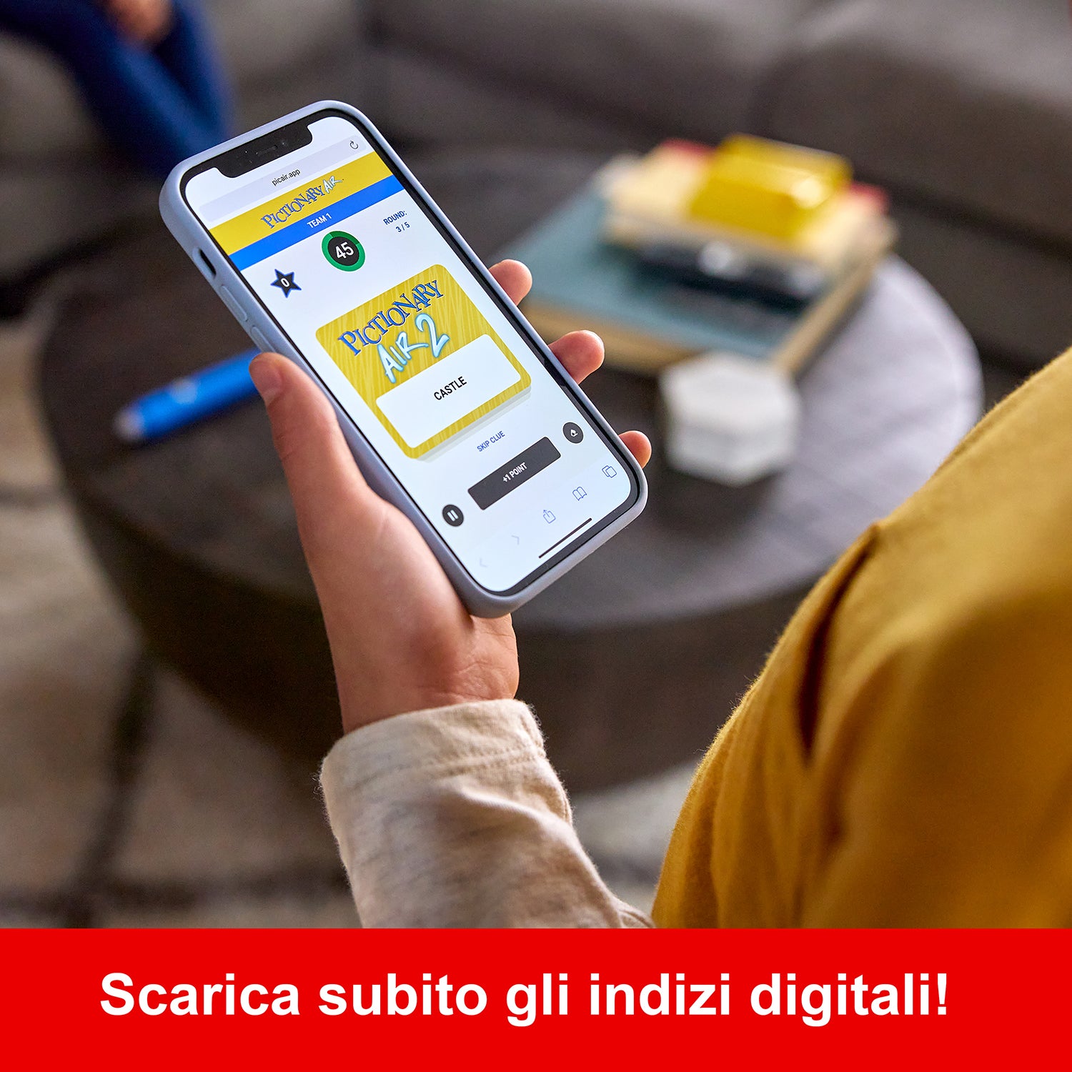 MATTEL - Pictionary Air 2 Gioco di Disegno Interattivo con Penna Luminosa e App 8+ Anni